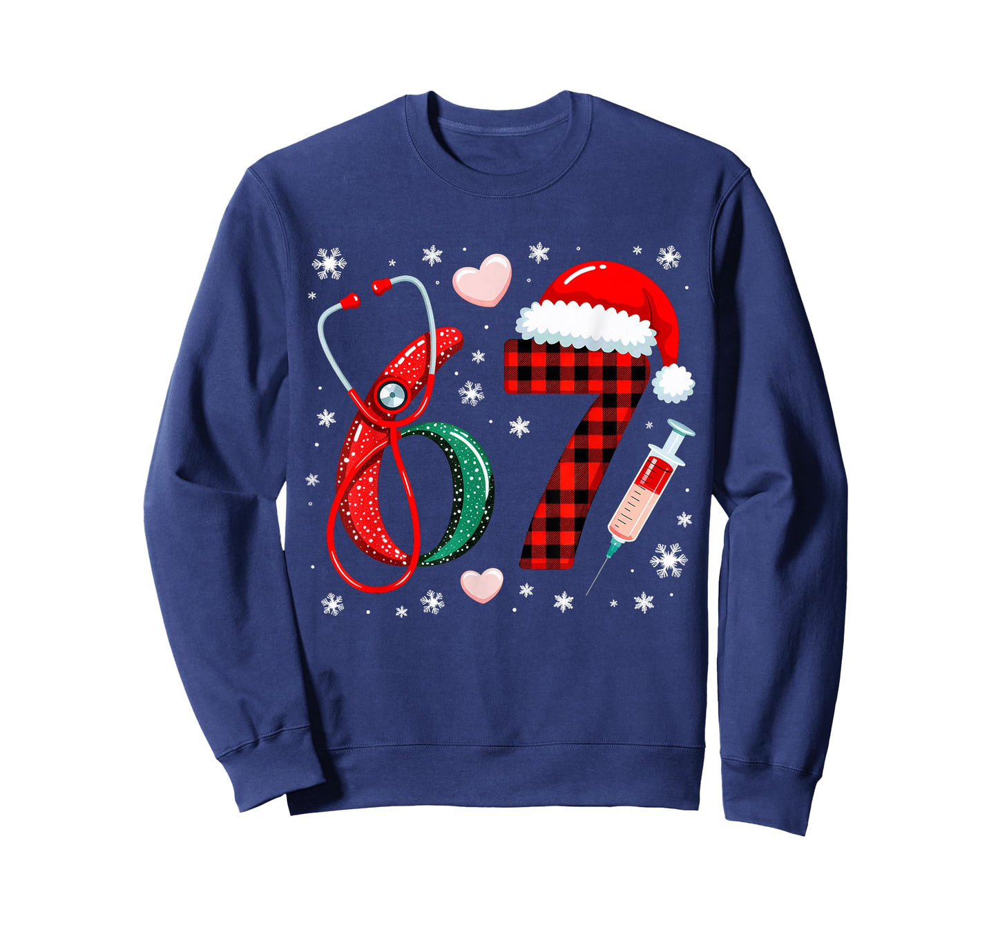 Funny 67 Meme Nurse Six Seven Nursing Festive Christmas T-Shirt