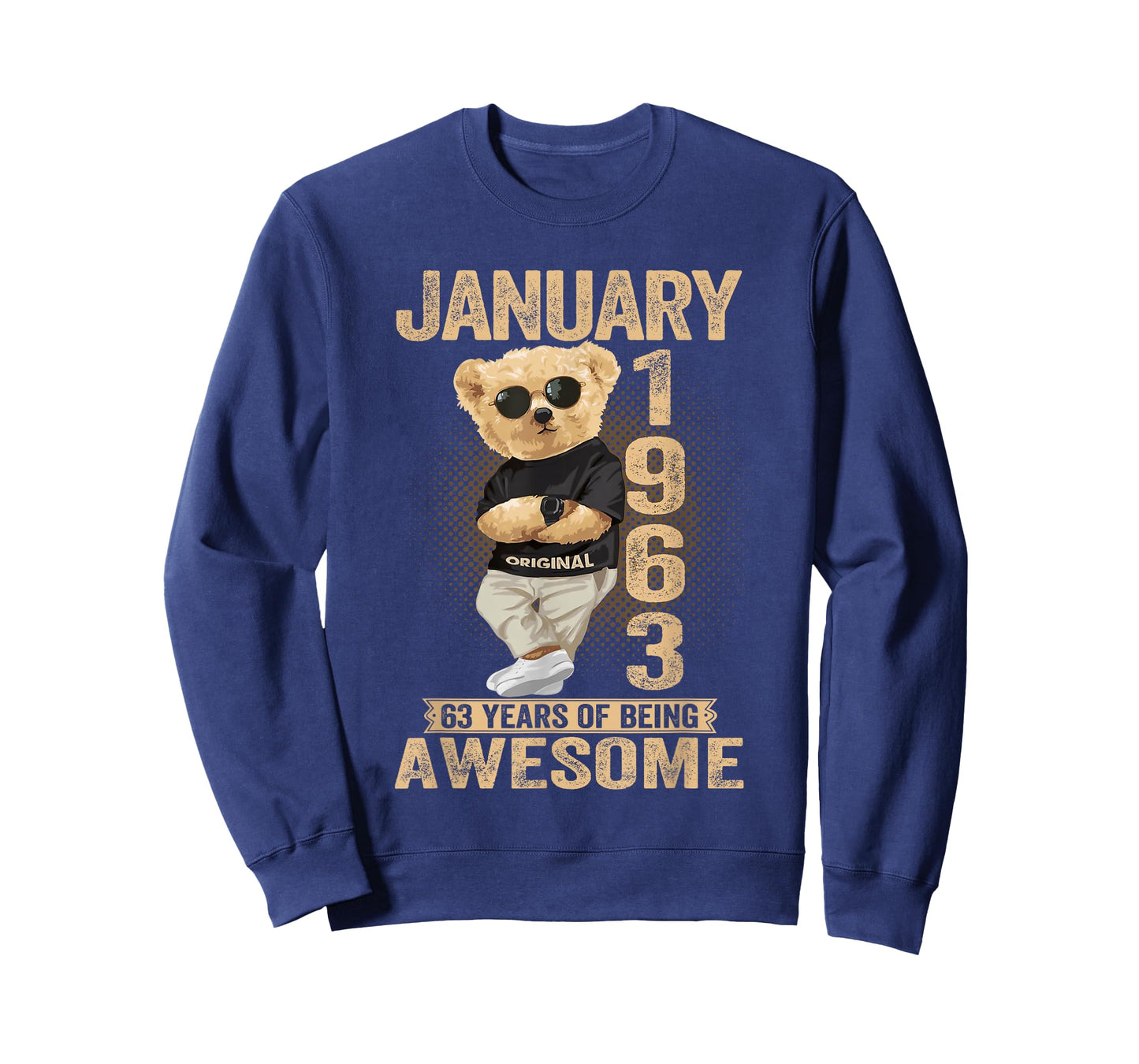 63 Year Old January 1963 Teddy Bear 63rd Birthday Men Women T-Shirt