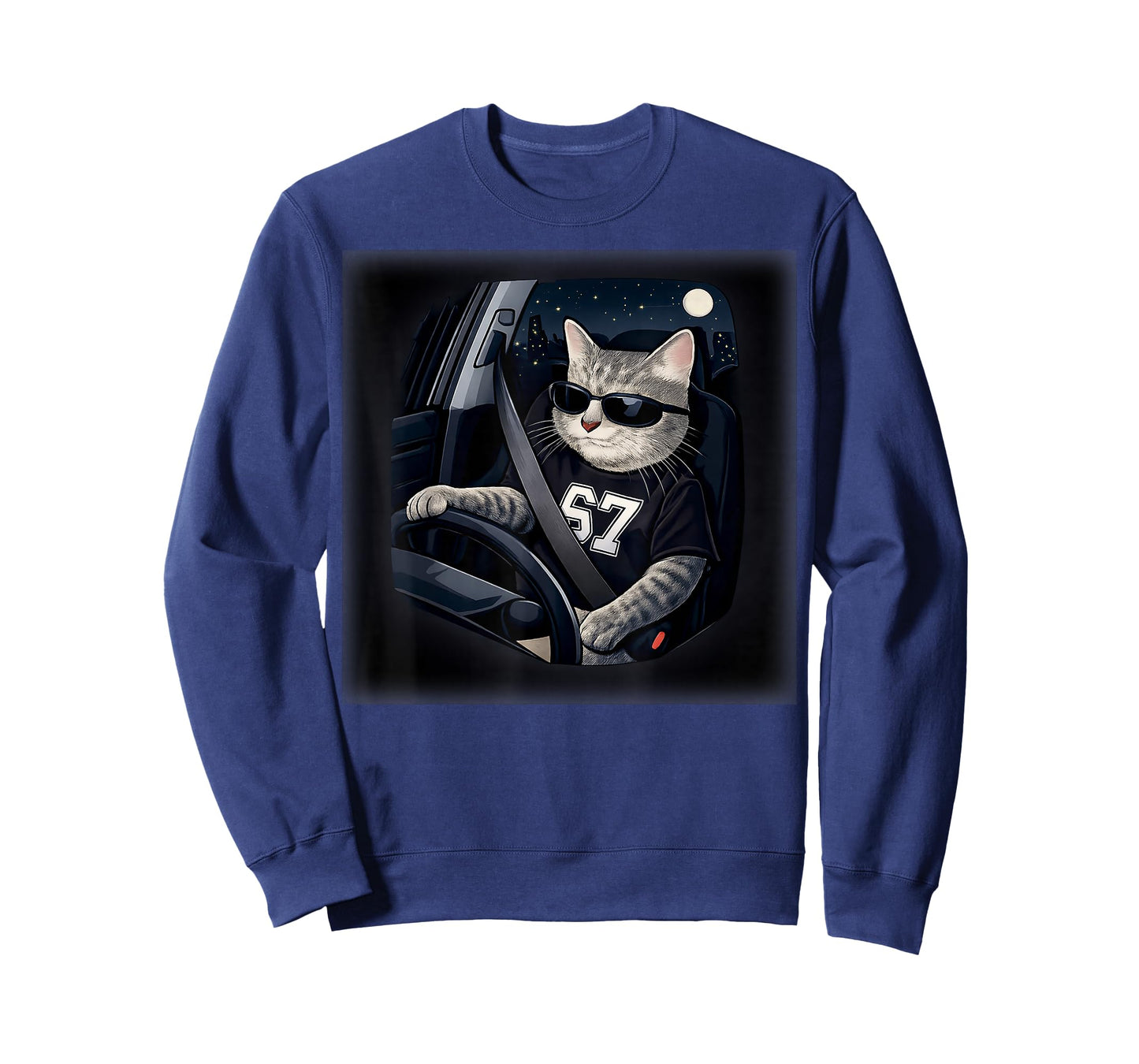 Cool Cat Driving 67 Sunglasses Funny Gifts for Men Women Kid T-Shirt