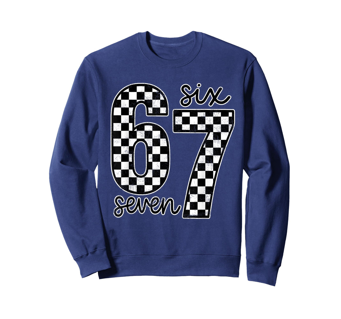 Funny Six Seven 67 Checkered Meme Cool Design for Boys Kids T-Shirt