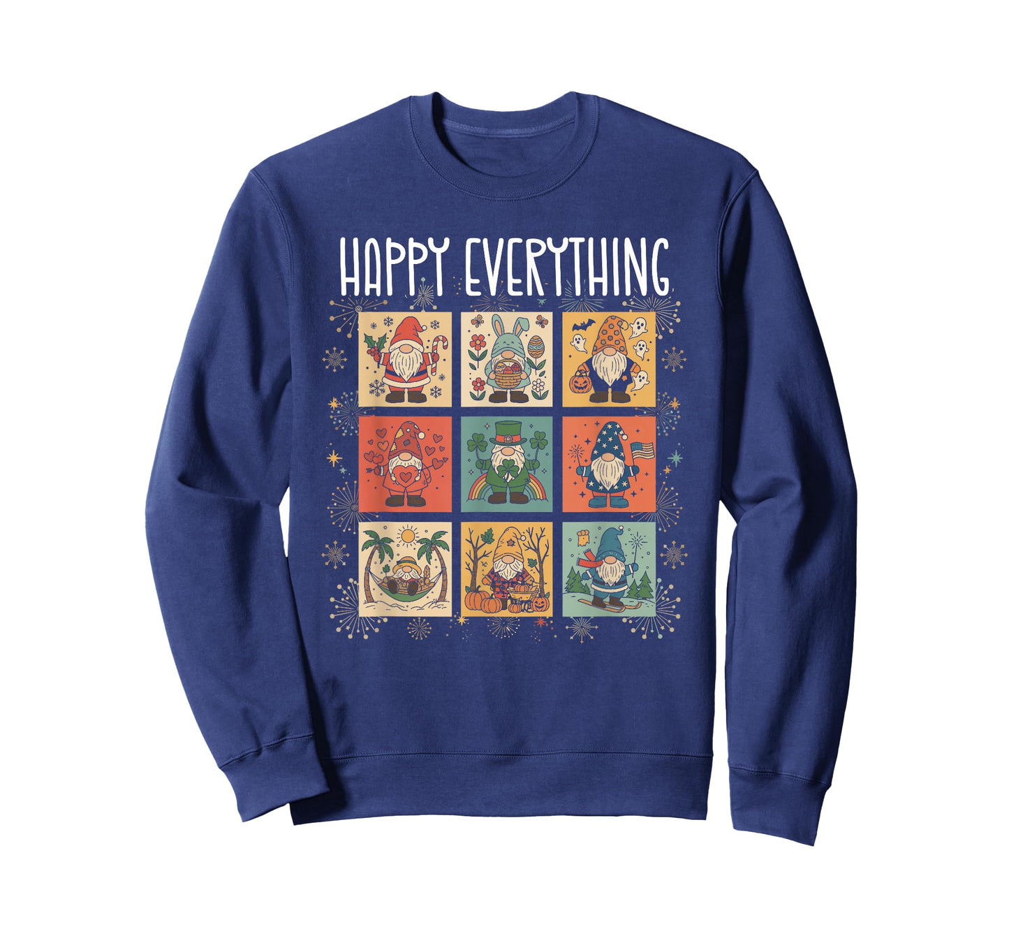 Whimsical Gnome Holiday Collage Happy Everything Christmas T-Shirt