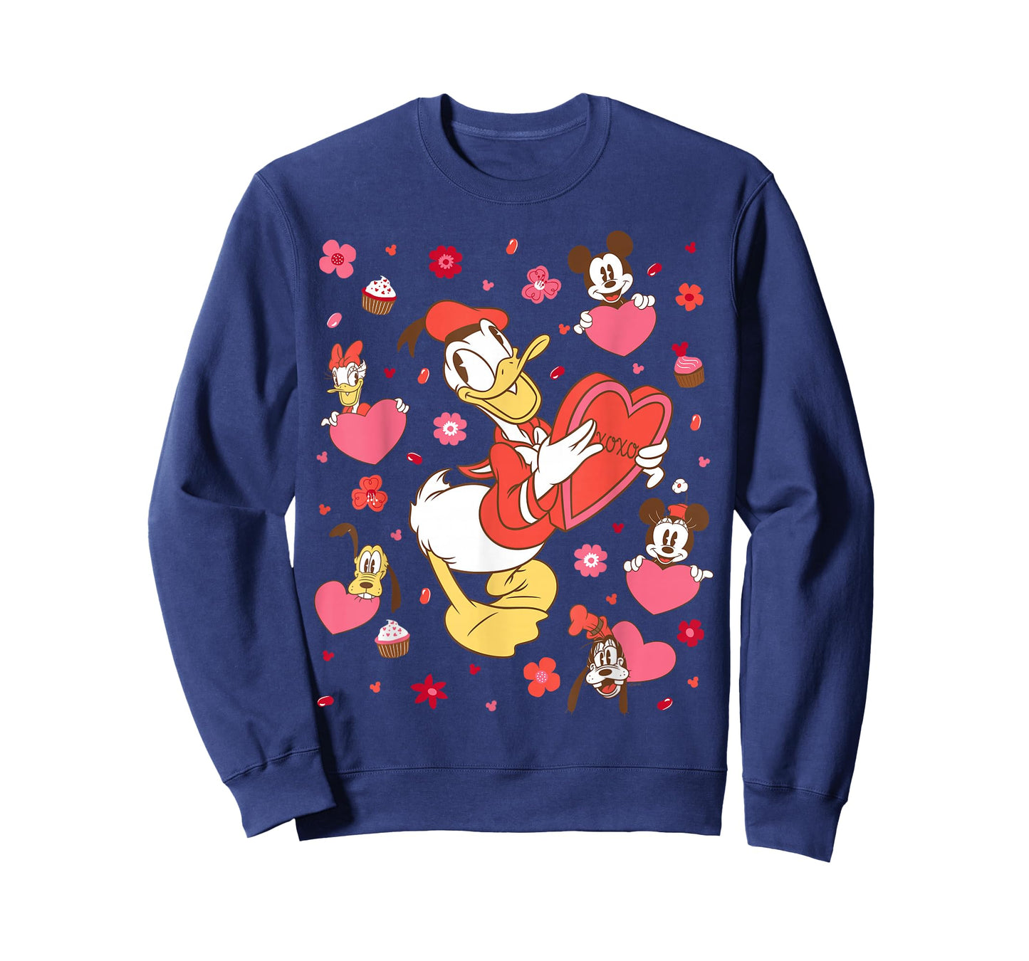 Disney Donald Duck & Friends Valentine's Day Retro Hearts T-Shirt