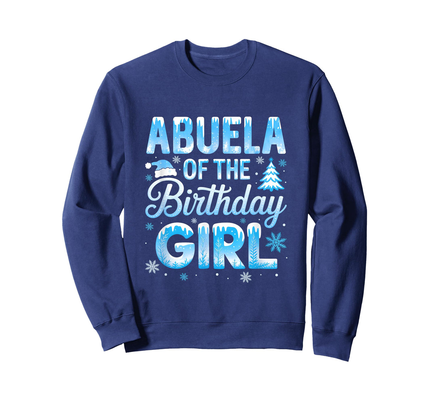 Abuela of The Birthday Girl Snowflakes Winter Family T-Shirt