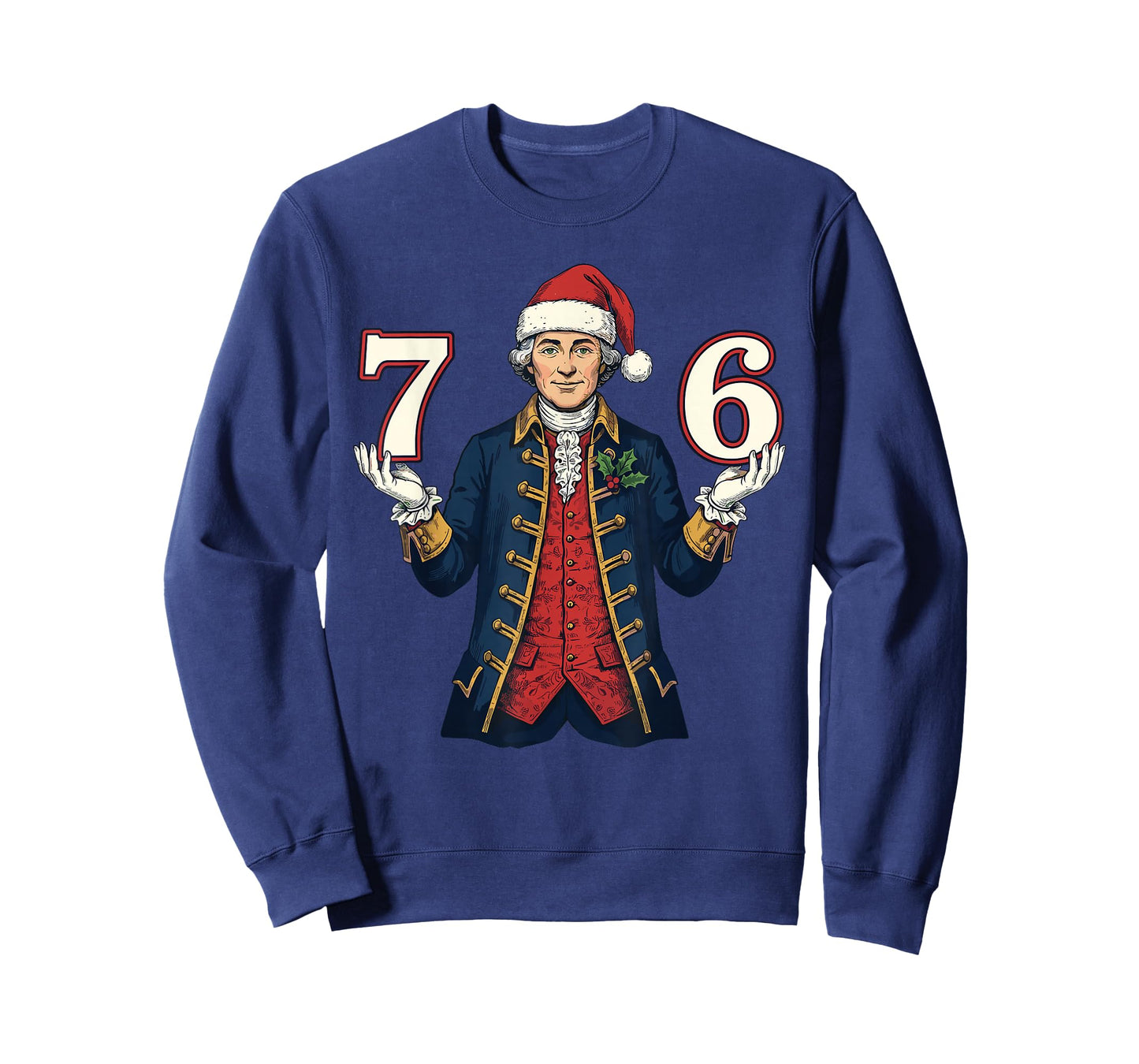 7-6 6-7 Funny George Washington Santa 67 Meme Christmas T-Shirt