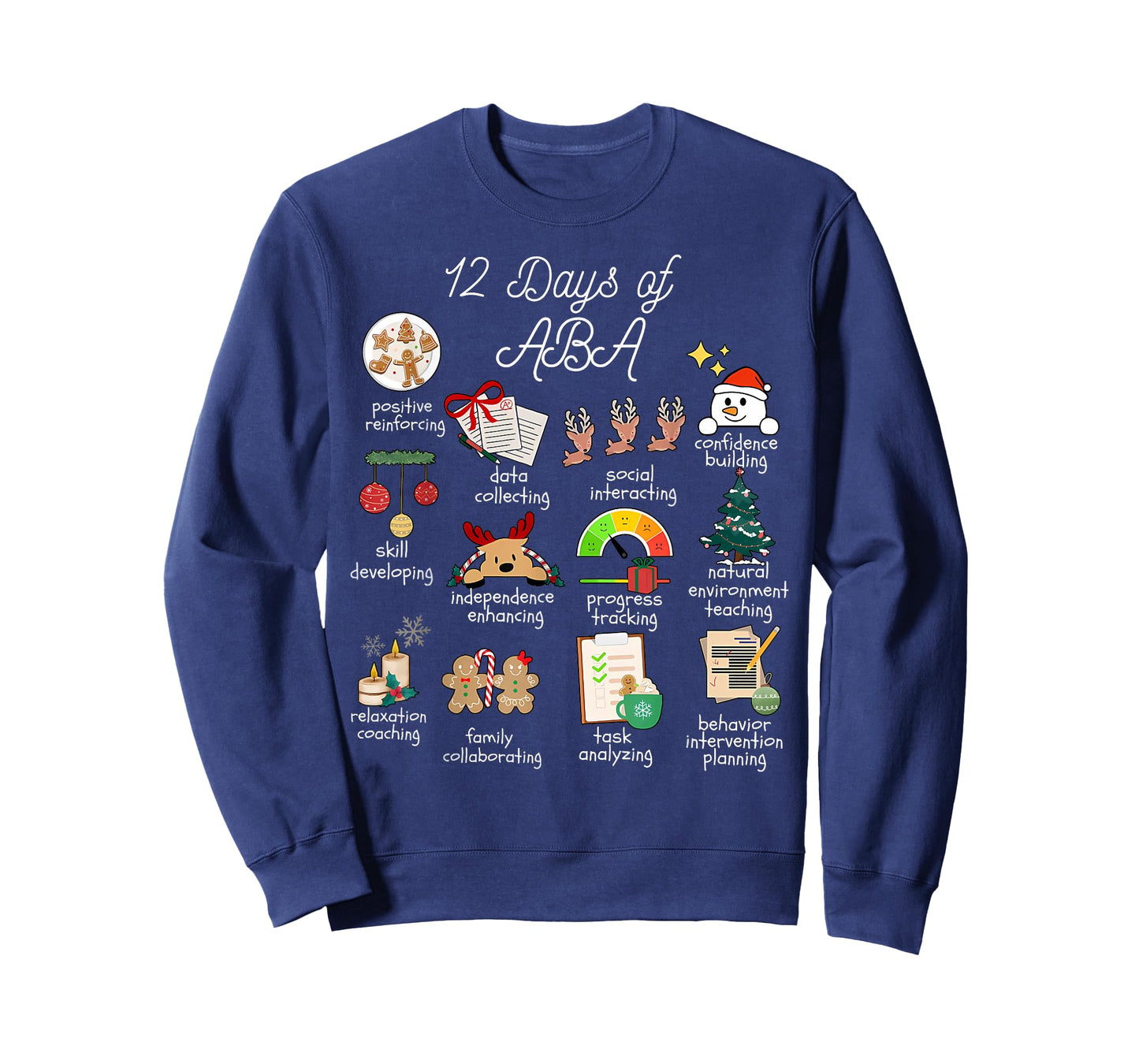 12 Day of ABA RBT Therapist Christmas Behavior Analyst Xmas T-Shirt