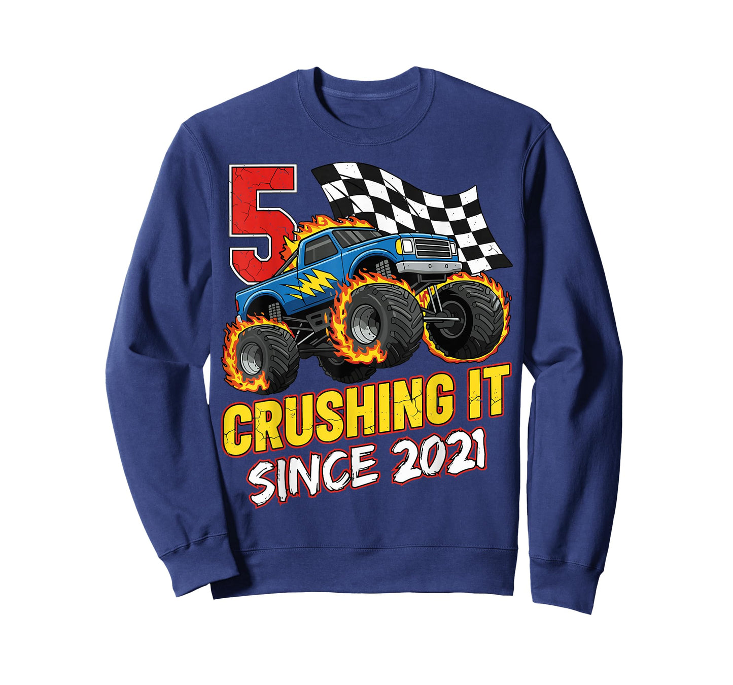 Birthday Monster Truck 5 Year Old Boys 5th Party Born 2021 T-Shirt