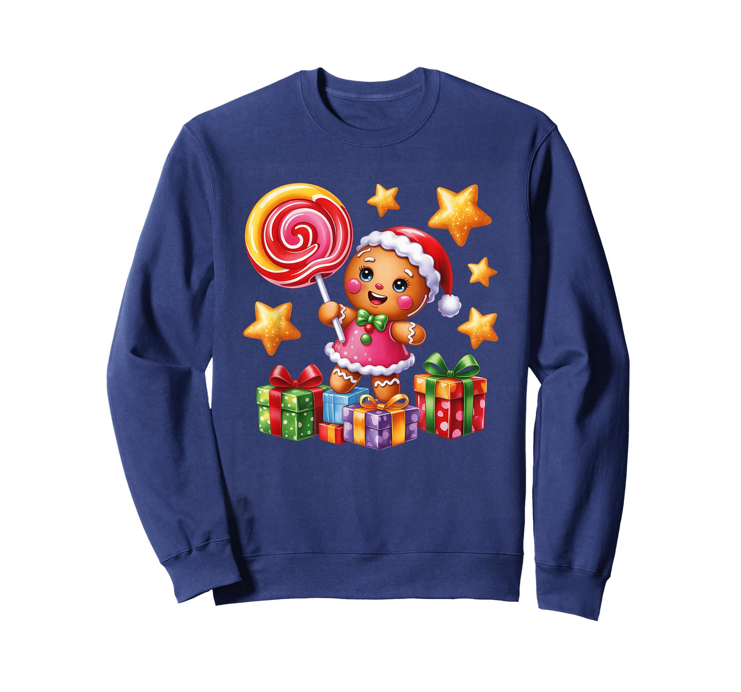 Gingerbread Santa Lollipop Holiday Fun T-Shirt
