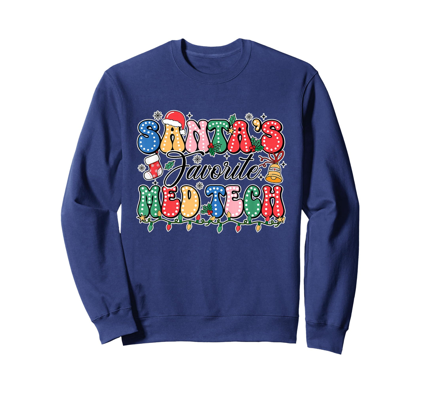 Funny Santa's Favorite Med Tech Christmas Nursing Xmas T-Shirt