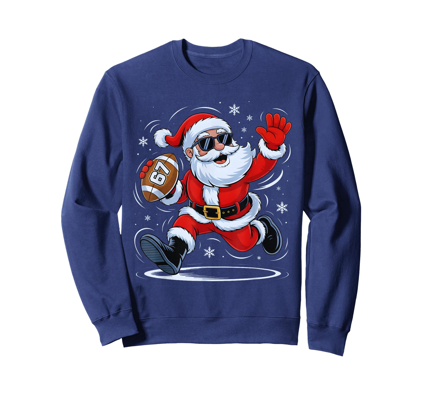 Funny Football Santa 67 Christmas Xmas Holiday Boys Kids T-Shirt