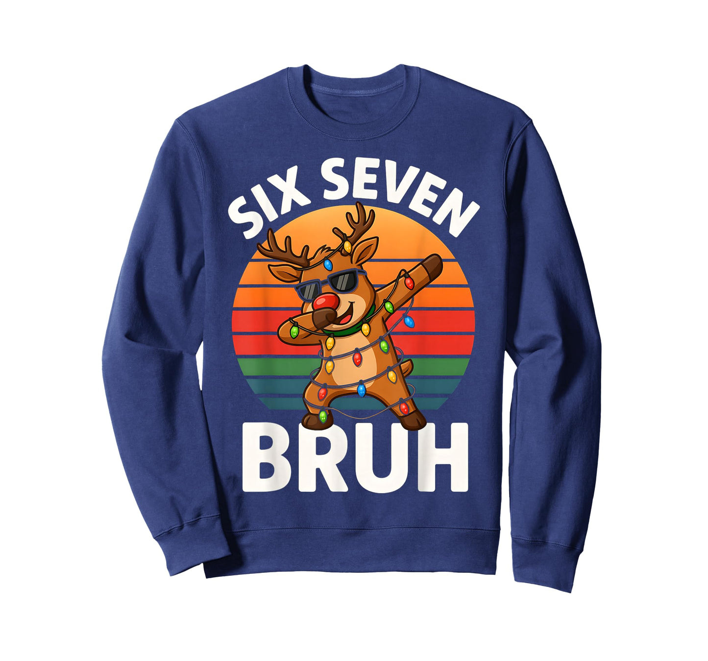 HUGvyn Christmas Bruh Dabbing Reindeer 67 Six Seven Meme Pjs T-Shirt