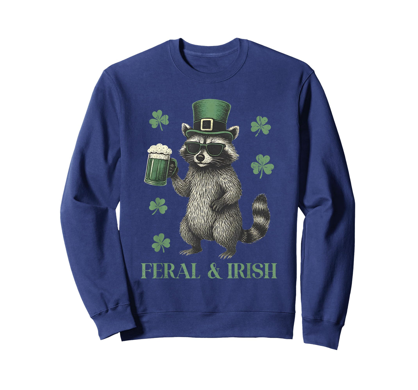 Feral Raccoon & Shamrock St Patrick's Day, Funny Shenanigans T-Shirt