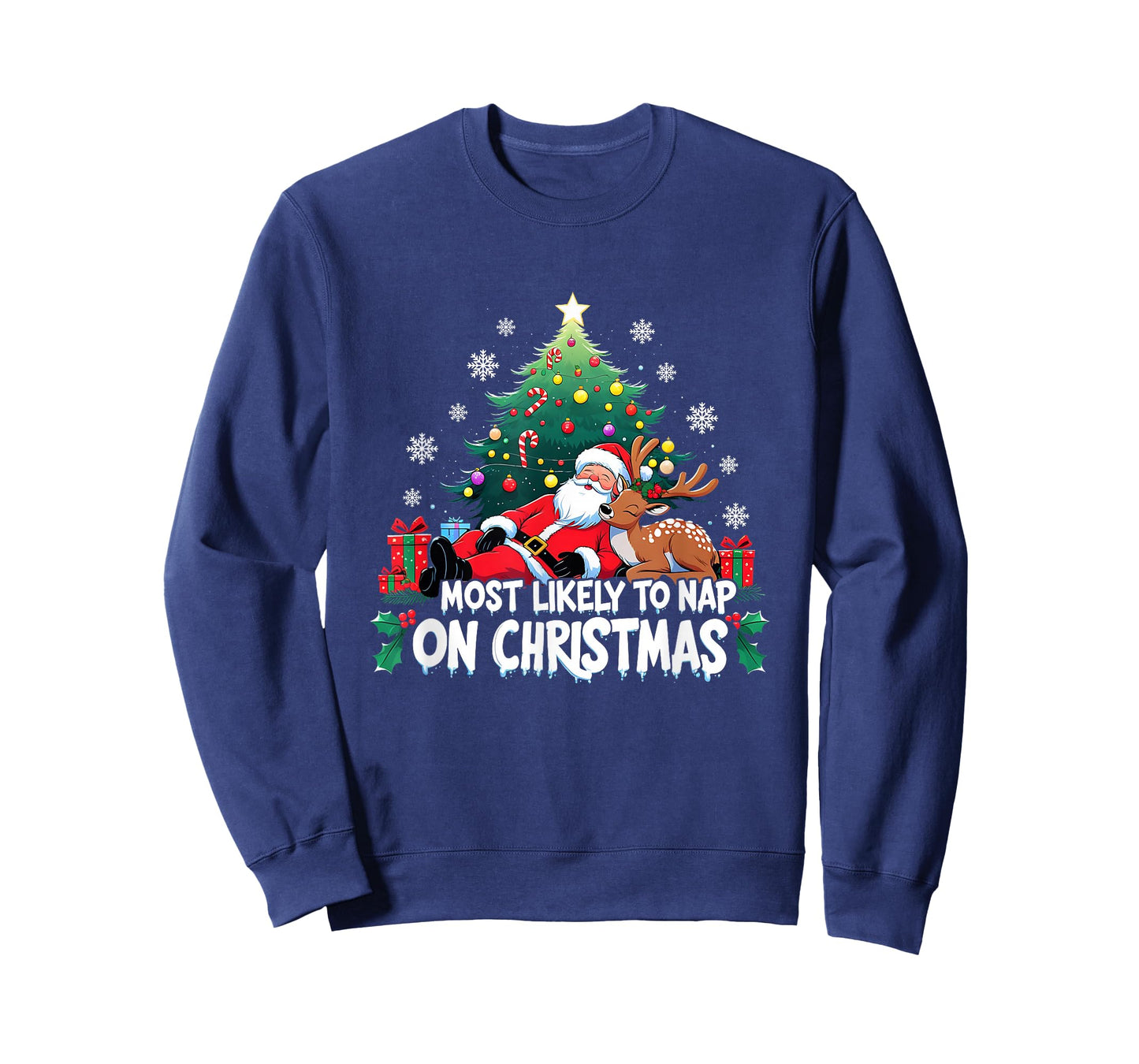 Most Likely to Nap On Christmas Funny Holiday T-Shirt