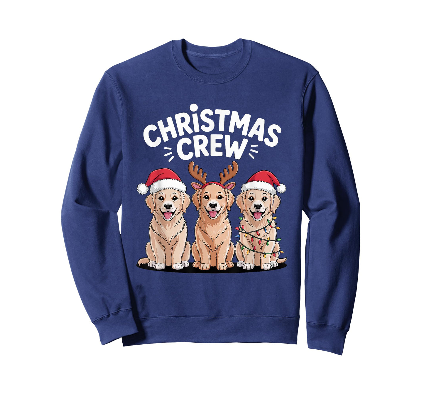 Christmas Crew Xmas Puppy Funny Christmas Golden Retriever T-Shirt
