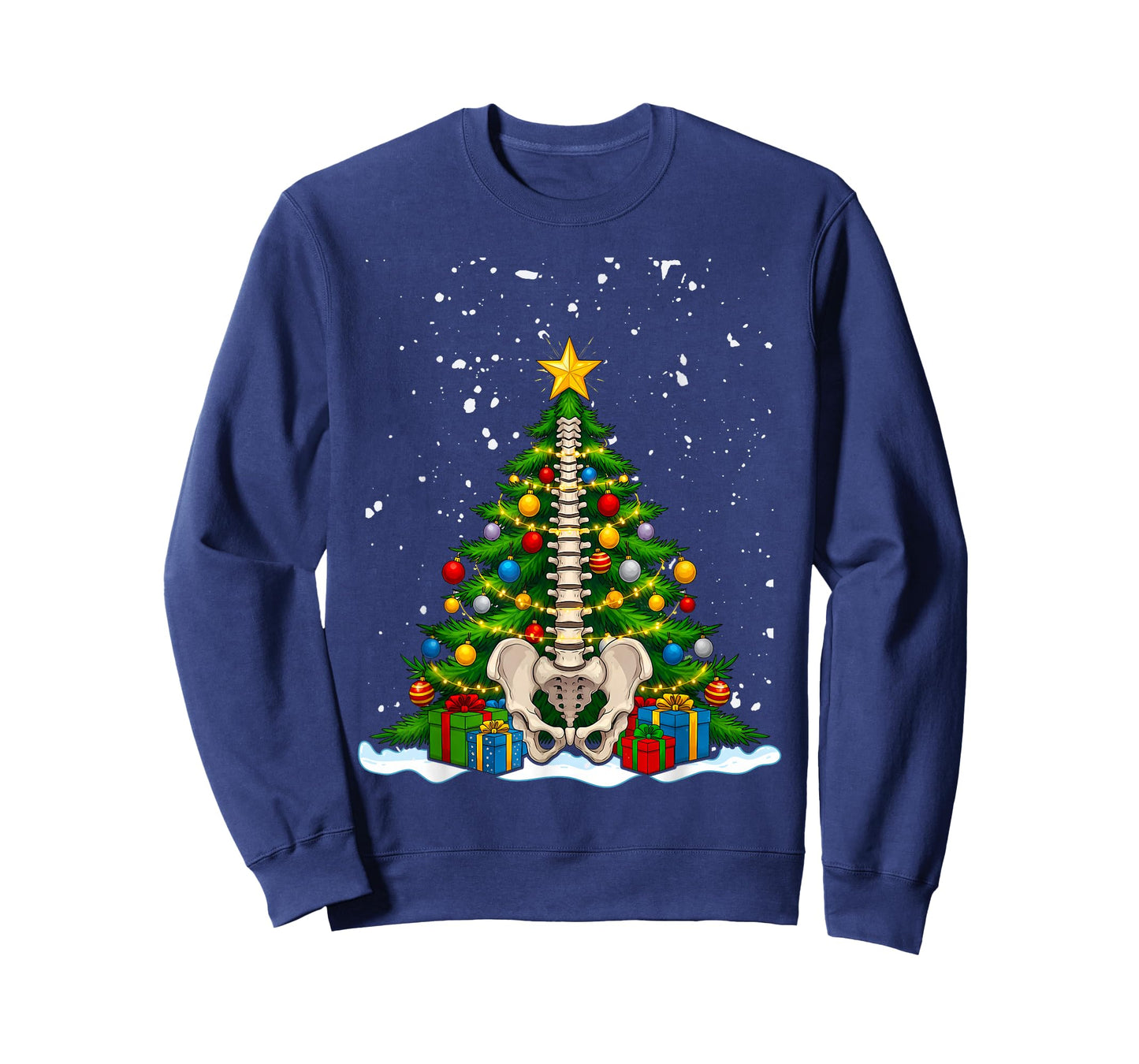 Spine Tree Chiropractic Anatomy Bone Christmas T-Shirt