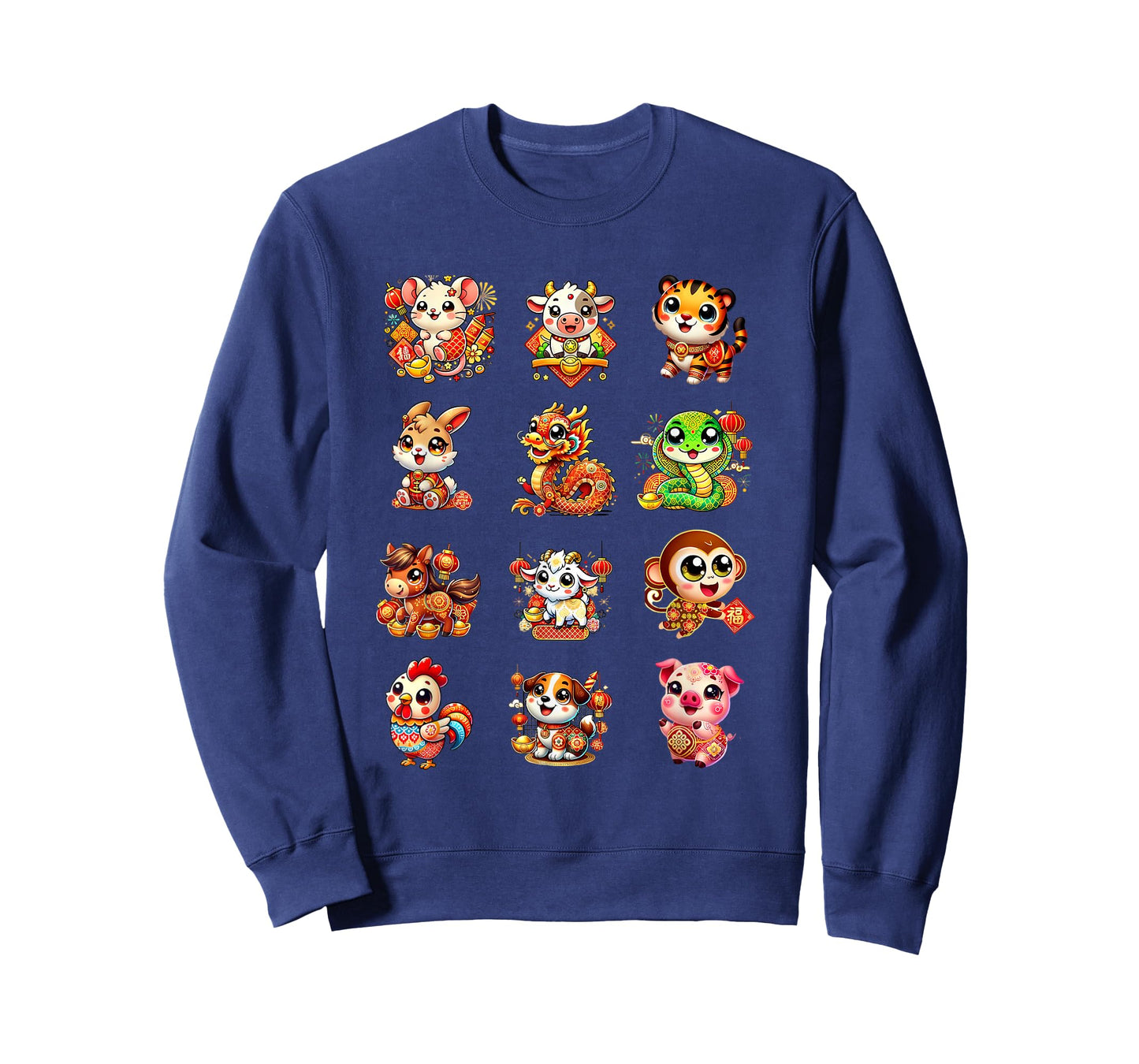 Chinese New Year Cute 12 Zodiac Animal Signs Lunar New Year T-Shirt