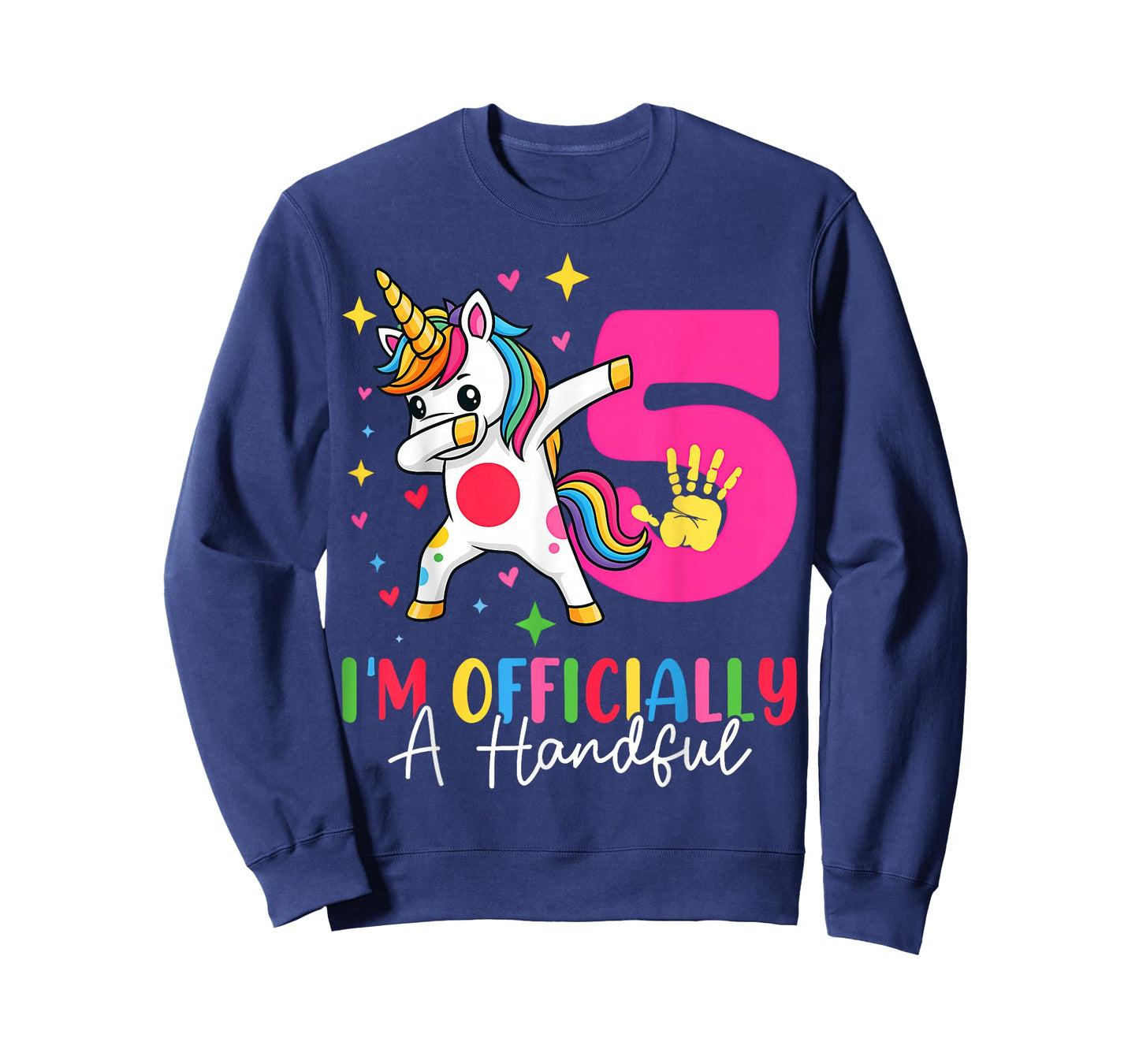 I'm Officially A Handful 5 Years Old Unicorn 5th Birthday T-Shirt