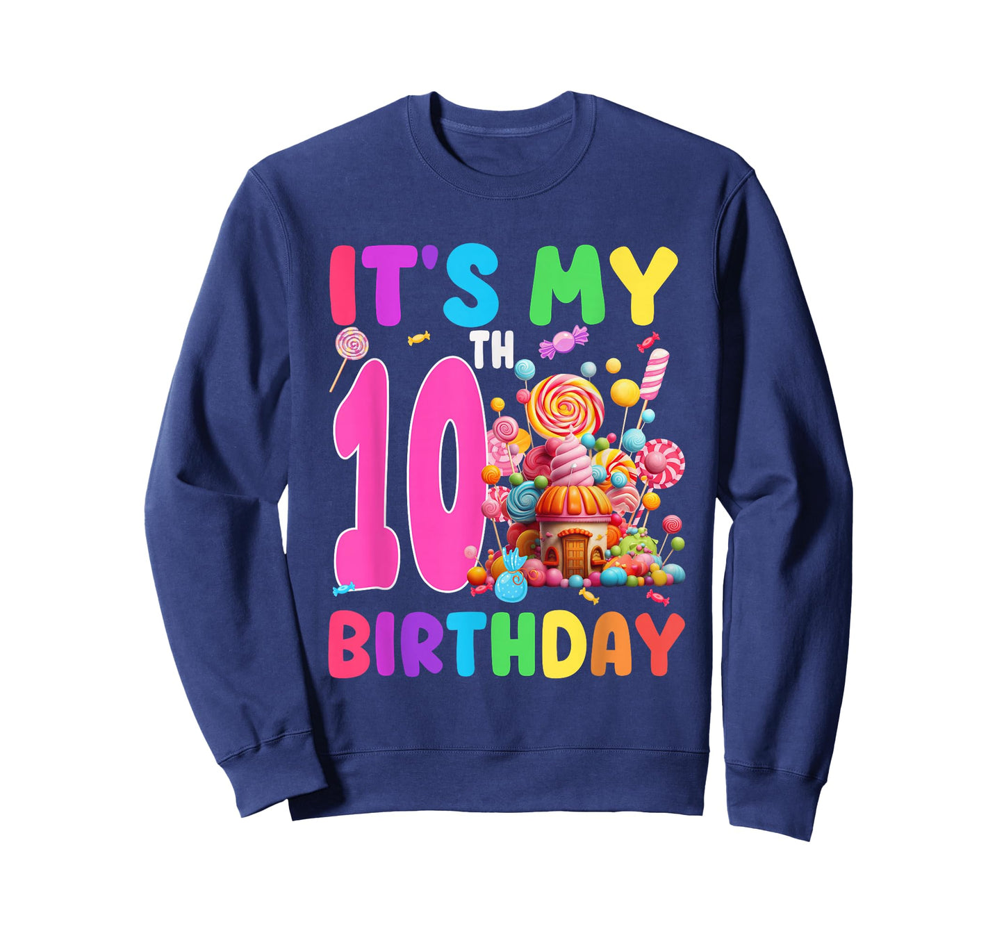 10 Year Old Girl Sweet Candy Theme It's My 10th Birthday T-Shirt