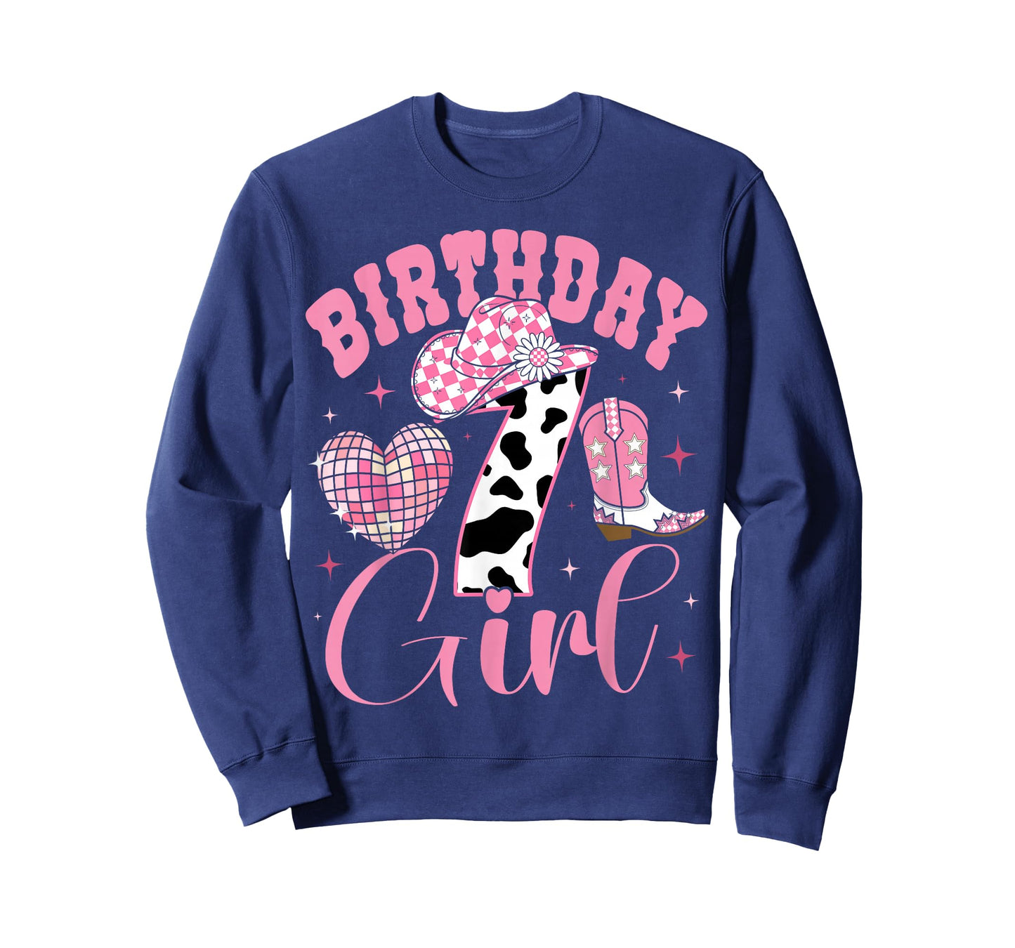 Happy 7th Birthday Girl Outfit Rodeo Western Cowgirl Cowboy T-Shirt