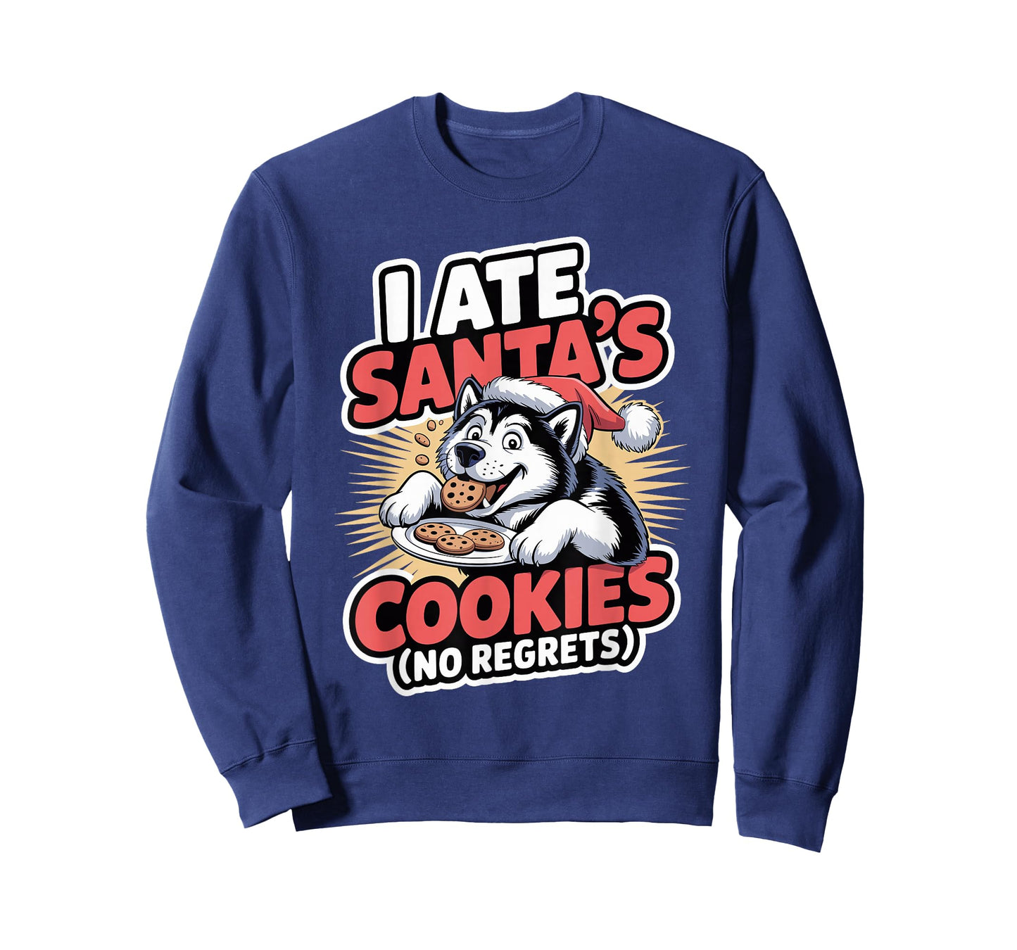 I Ate Santas Cookies Xmas Dog Christmas Alaskan Malamute T-Shirt