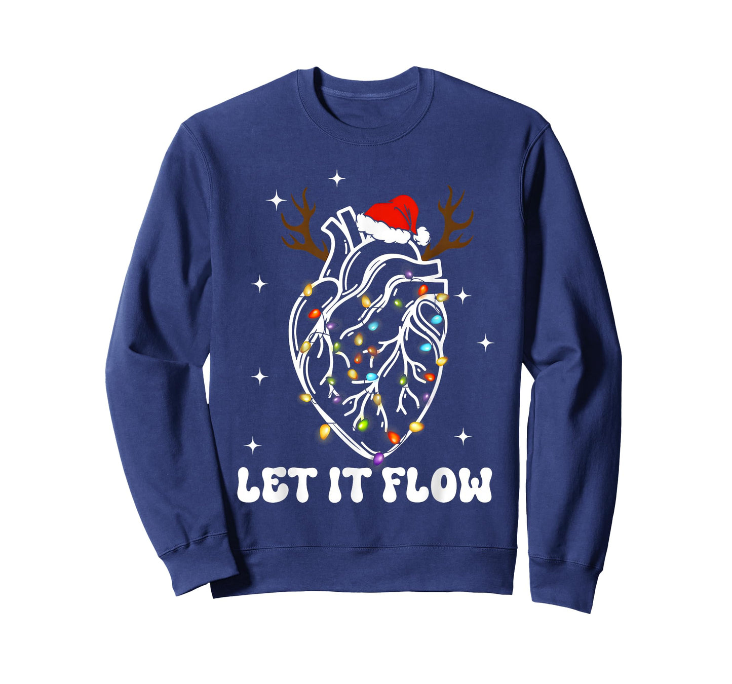 Let It Flow Anatomy Heart Cardiac Nurse Santa Hat T-Shirt