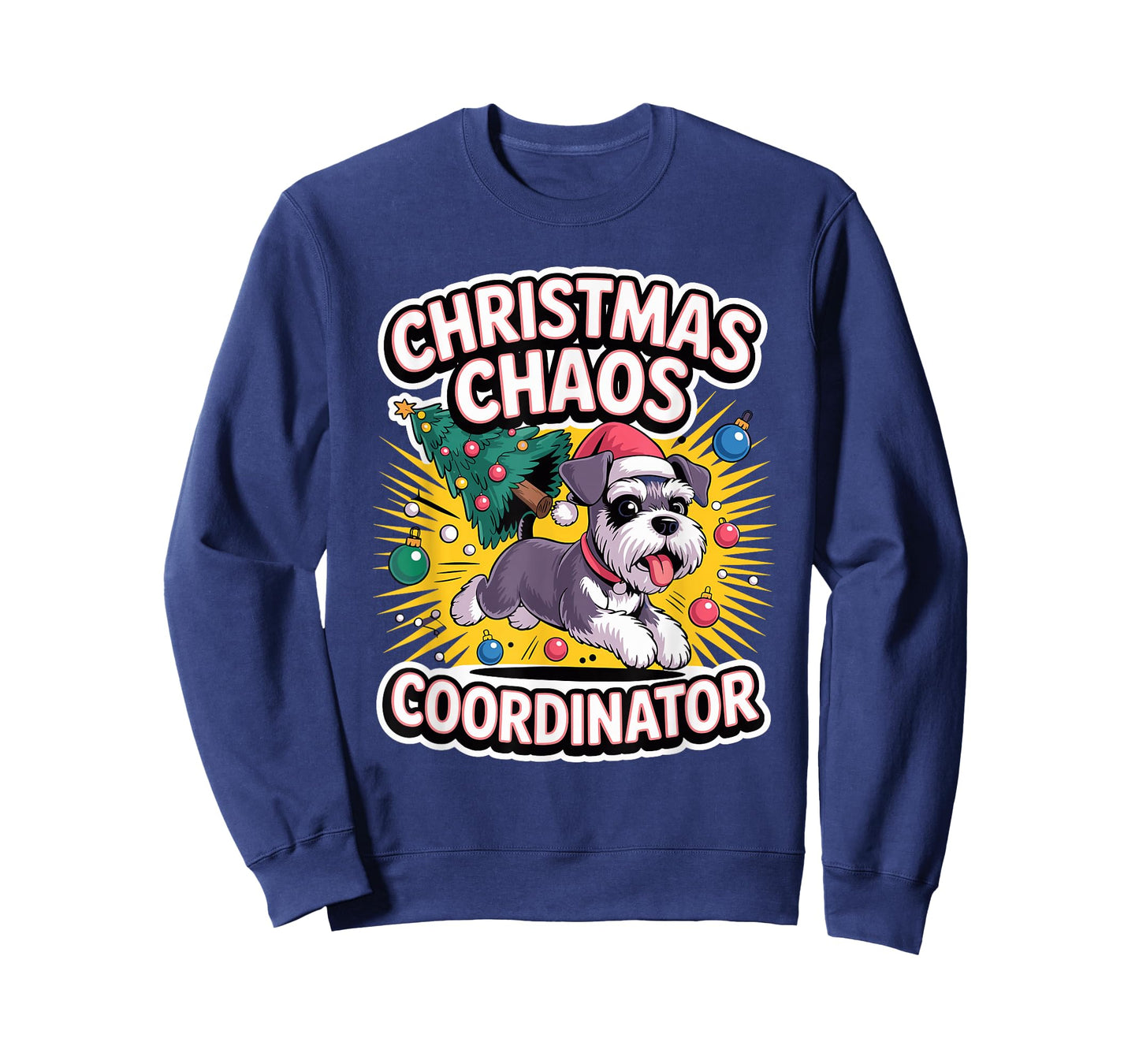 Christmas Chaos Coordinator Puppy Funny Mini Schnauzer T-Shirt