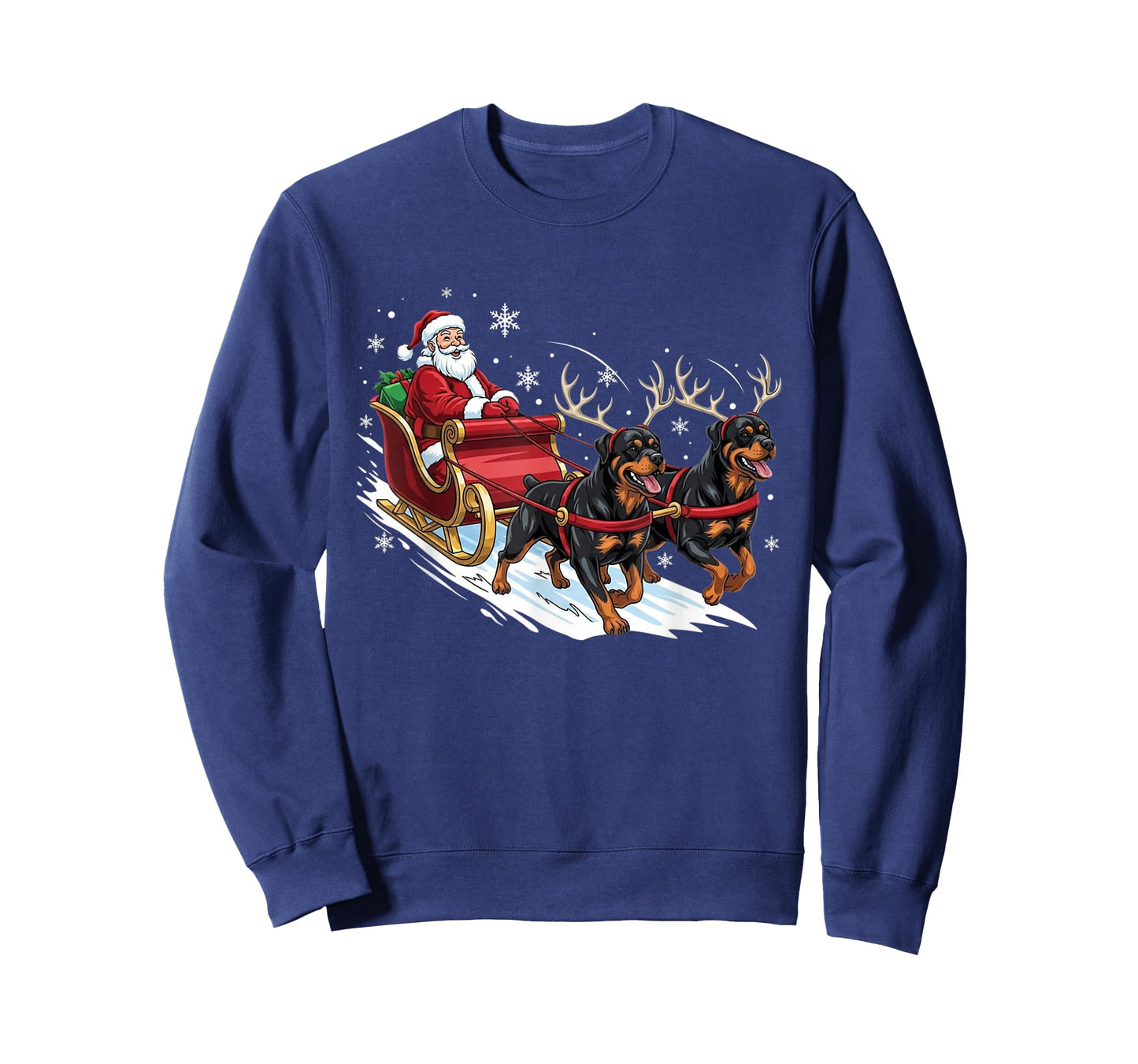 Funny Rottweiler Christmas Santa Cute Dog Lovers T-Shirt