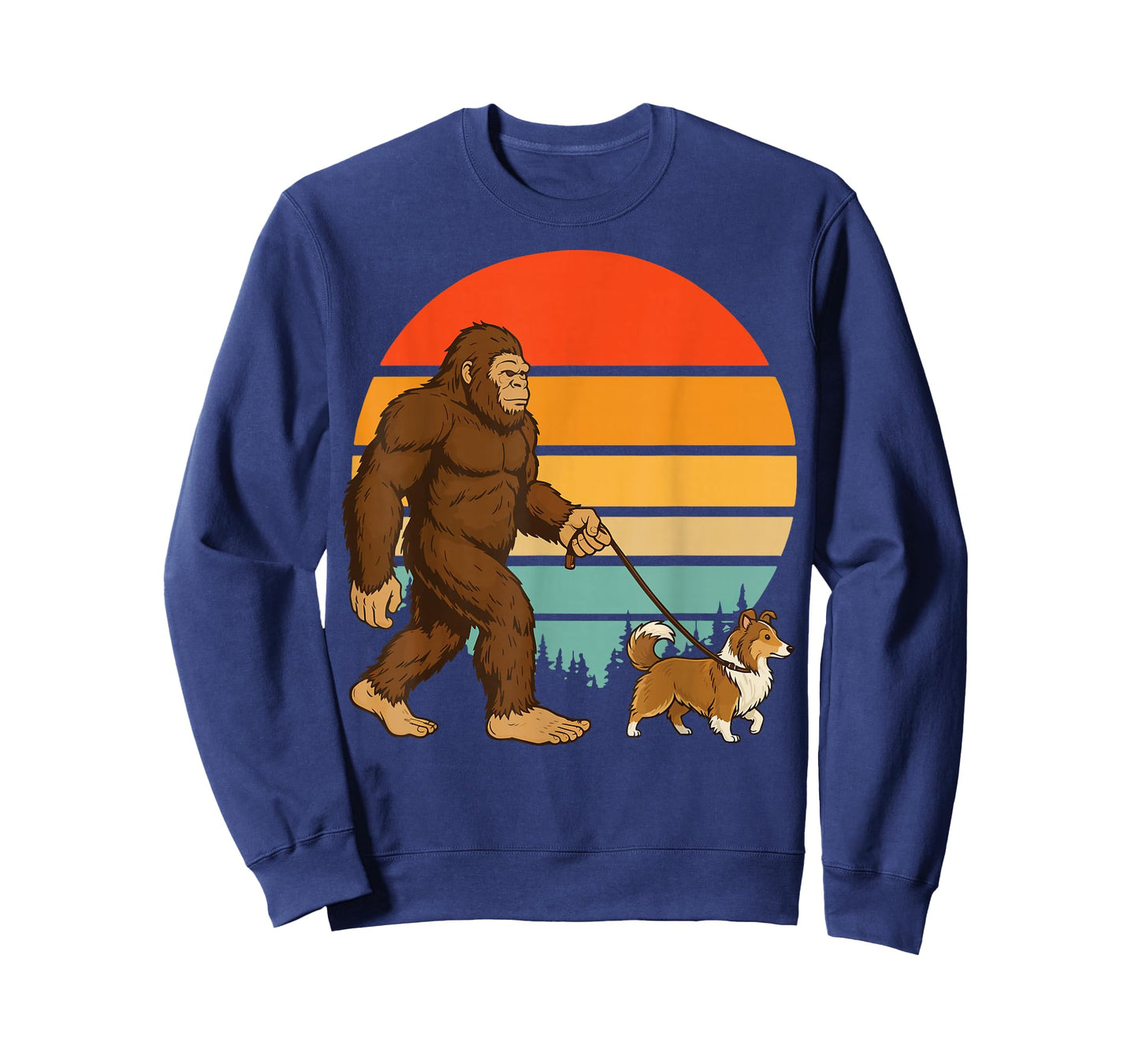 Bigfoot Shetland Sheepdog Retro Sheltie T-Shirt