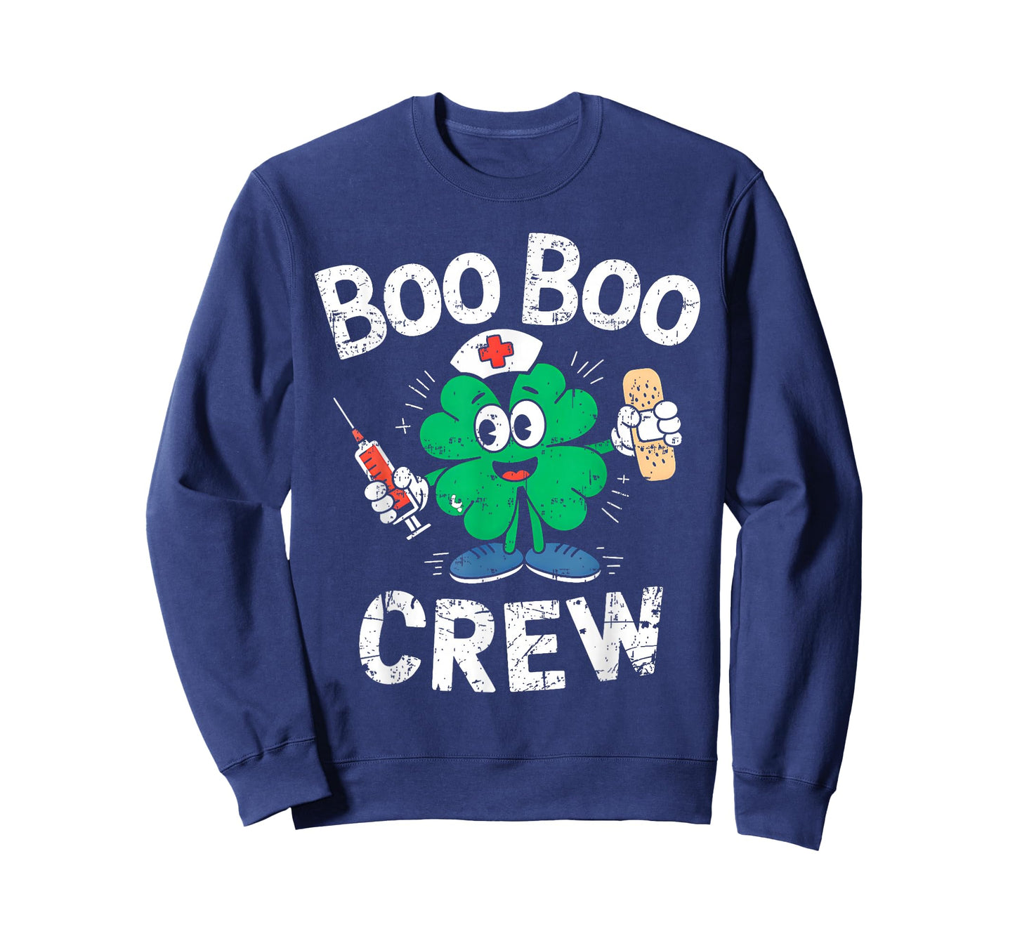 Boo Boo Crew St Patricks Day Nurse Scrub Top Saint Pattys T-Shirt