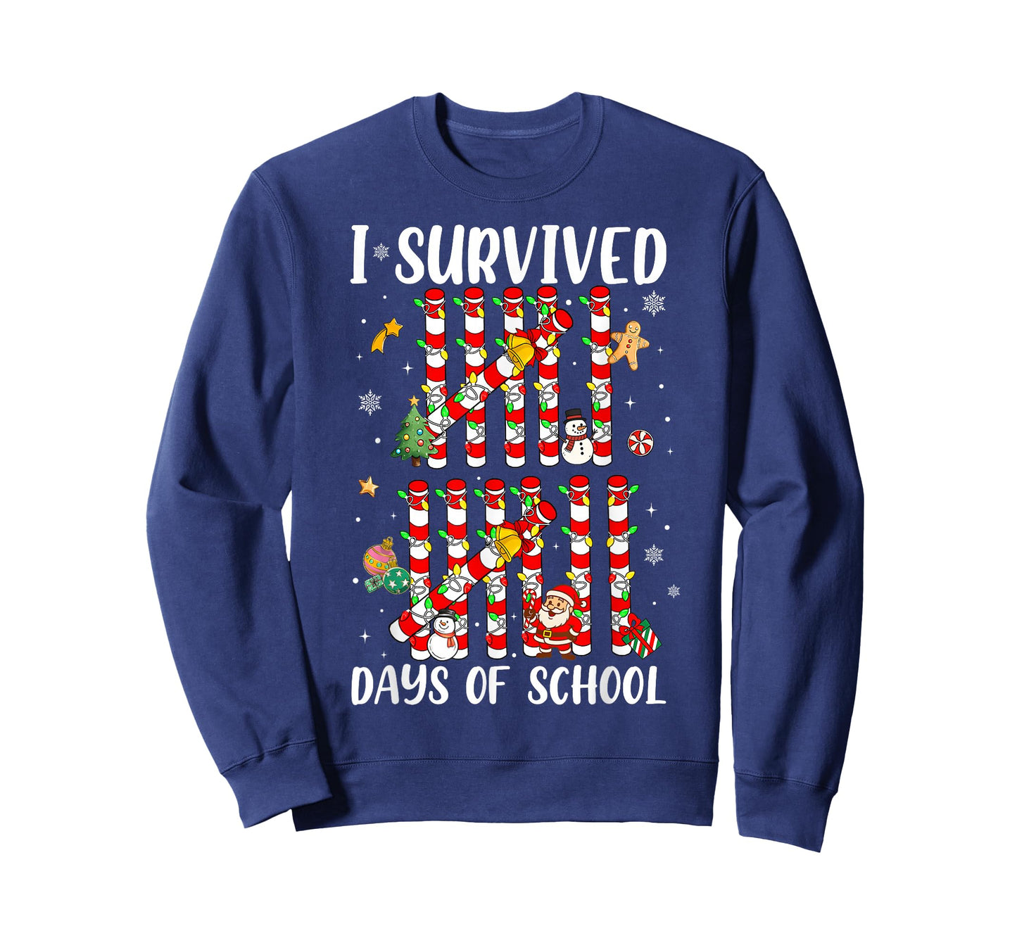 I Survived 67 Days of School Xmas Candy Cane Tally Boy Girl T-Shirt