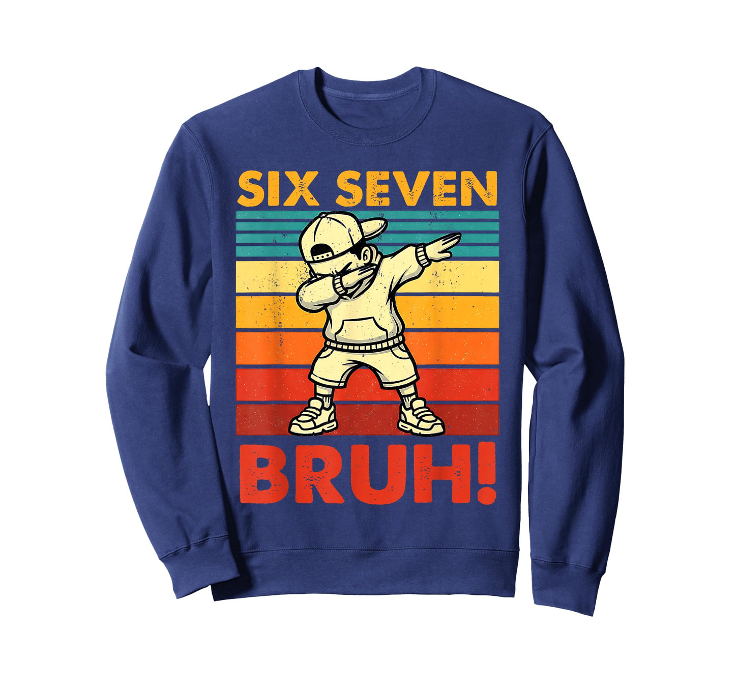 Six Seven Bruh Dabbing Boy Funny 67 Meme Gen Alpha Slang T-Shirt