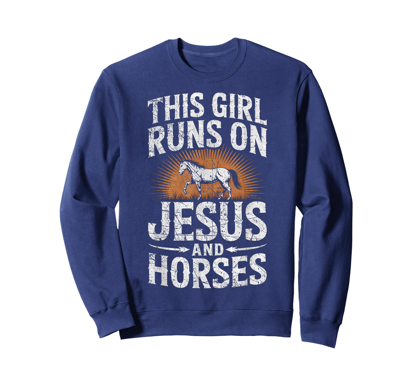 This Girl Runs On Jesus and Horses Horse Riding Equestrian T-Shirt
