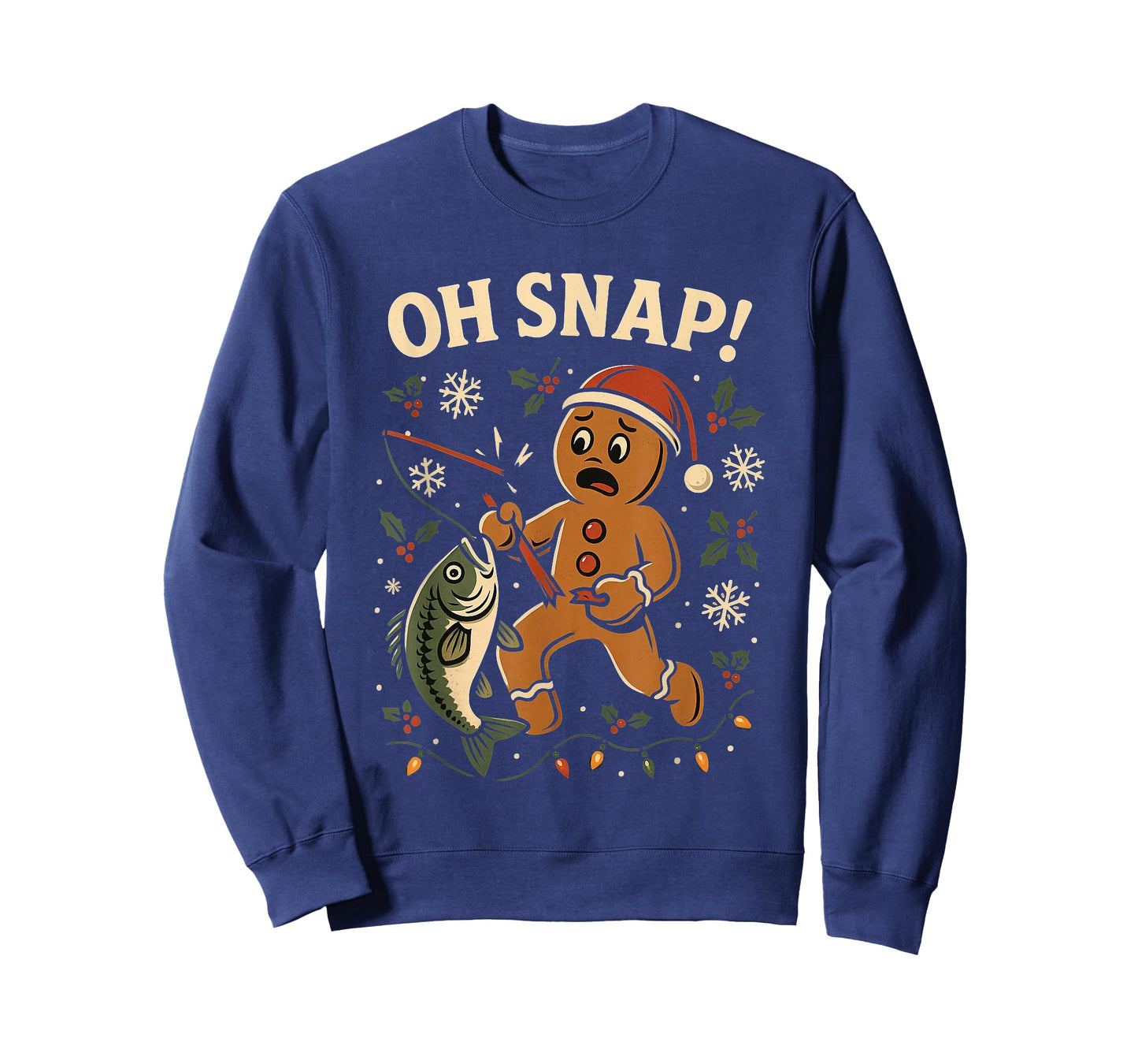 Oh Snap Gingerbreadman Christmas Fishing T-Shirt