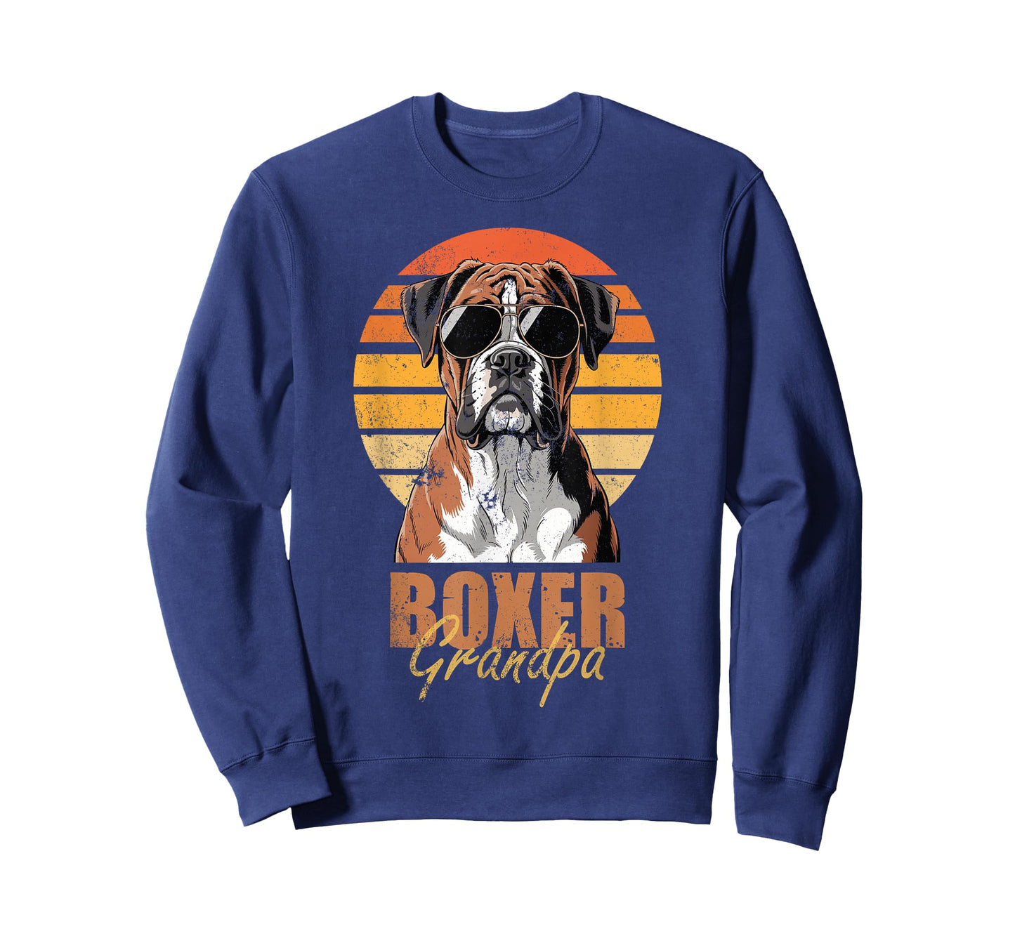 Cool Retro Boxer Grandpa Funny Vintage Dog Lover T-Shirt