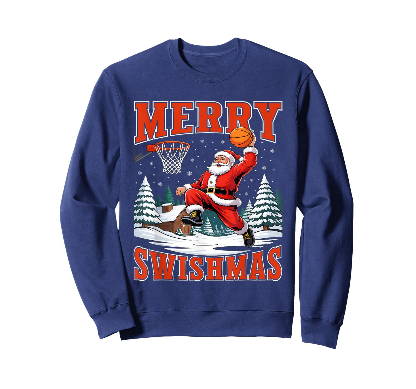 Merry Swishmas Santa Playing Basketball Christmas Boys Men T-Shirt
