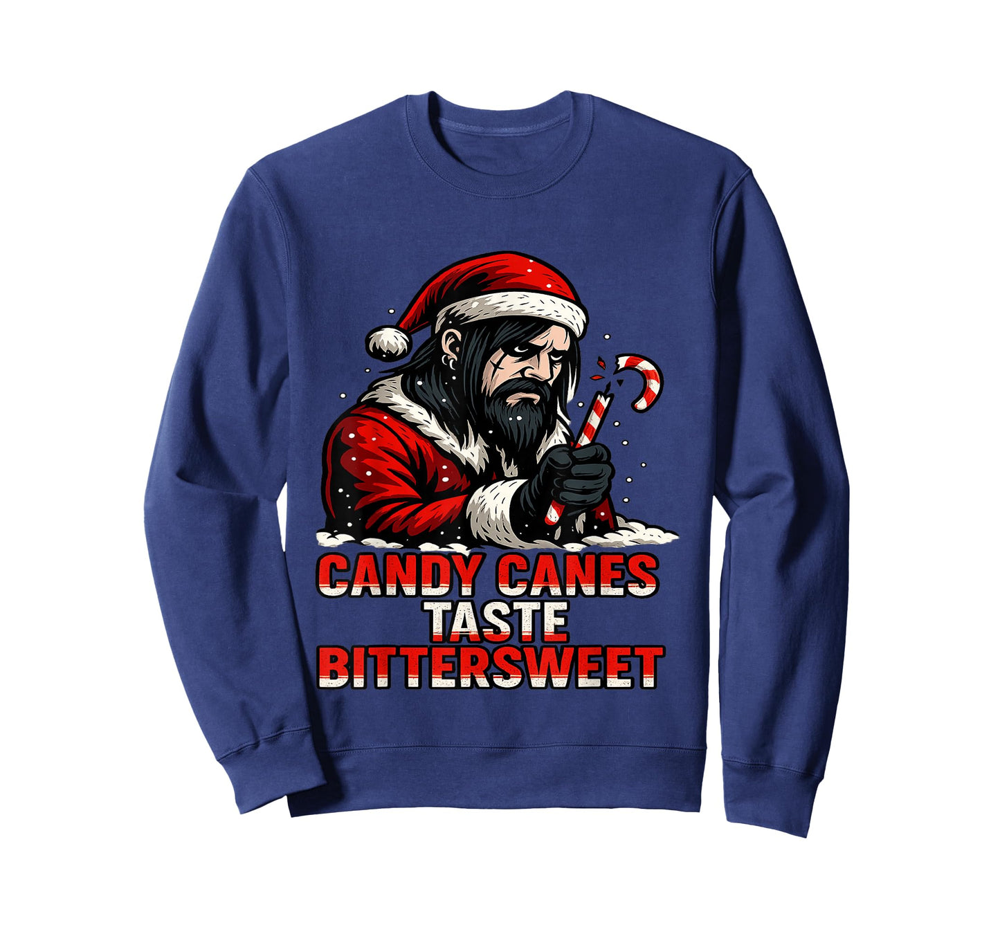 Candy Canes Taste Bittersweet Emo Santa Holiday Tears T-Shirt