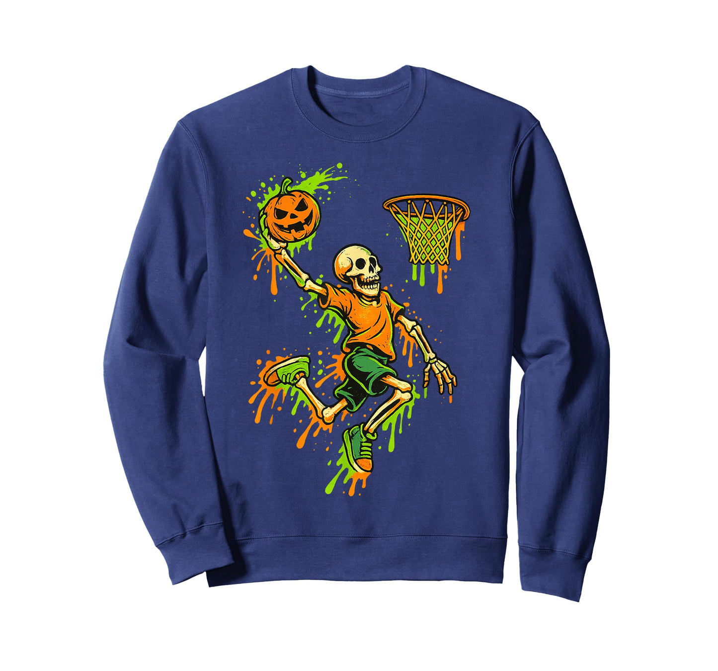Spooky Basketball Halloween Costume Skeleton Player Boys T-Shirt
