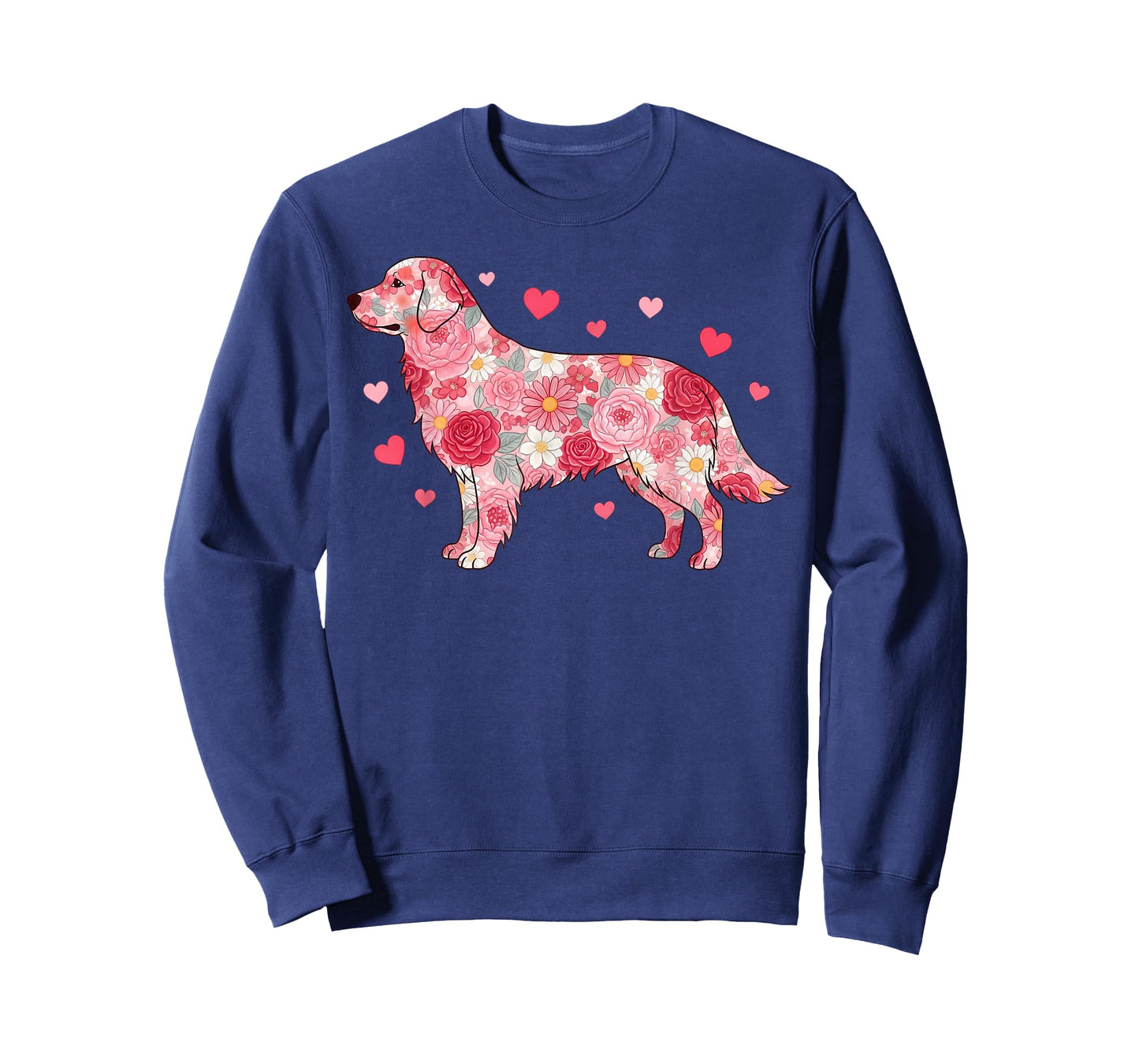 Floral Golden Retriever Heart Botanical Puppy Love T-Shirt