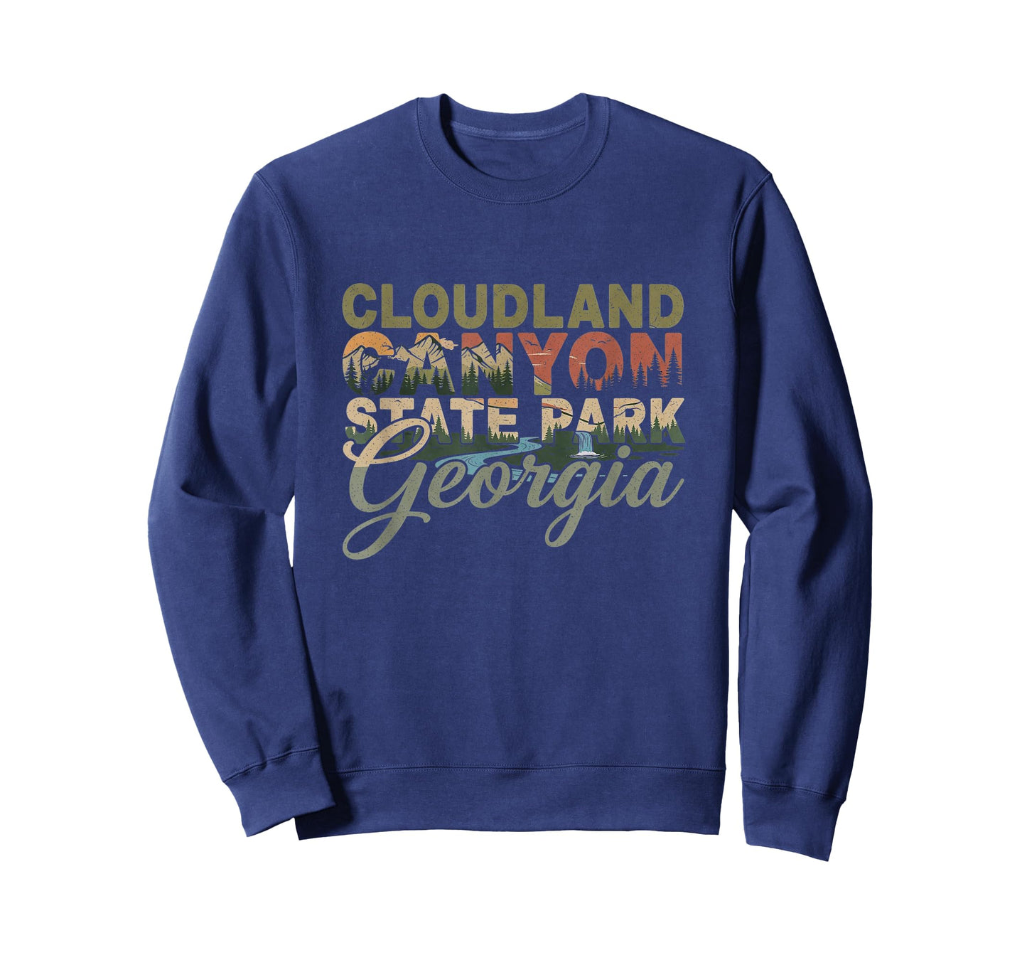 Retro Cloudland Canyon State Park Georgia Art Design T-Shirt