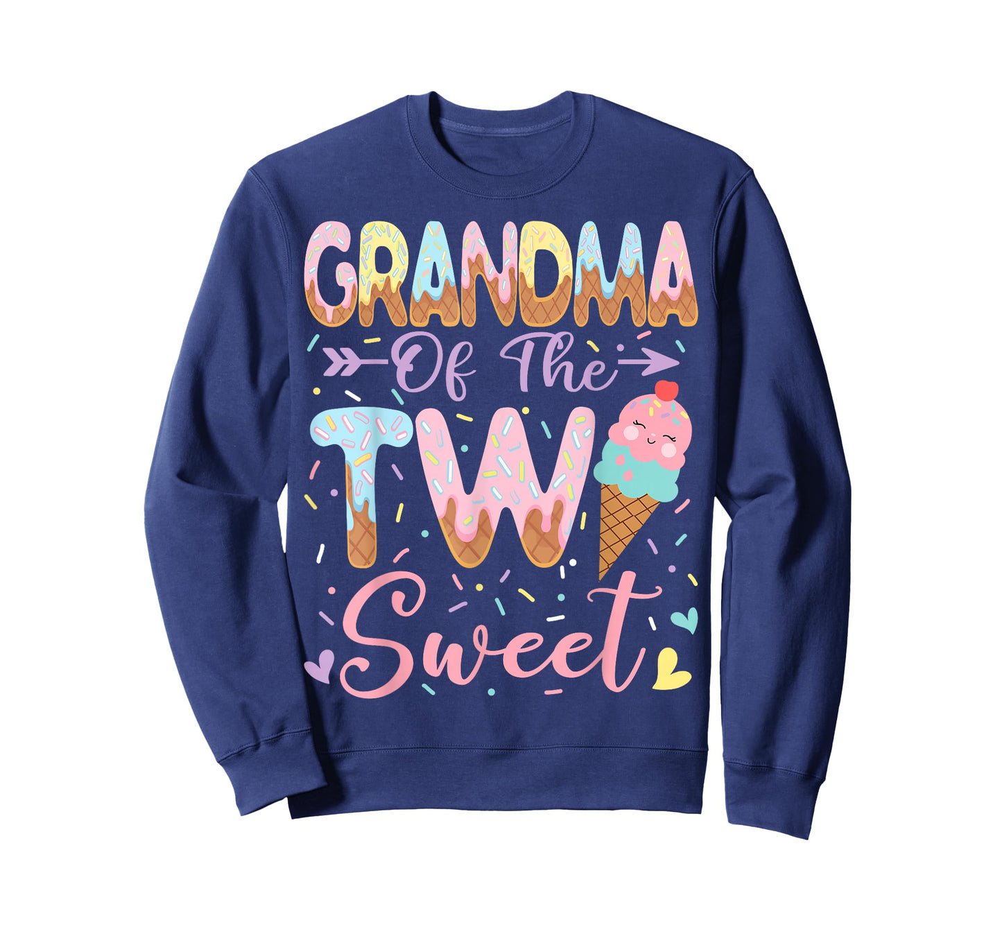 Grandma of The Two Sweet 2nd Birthday Girl Ice Cream T-Shirt