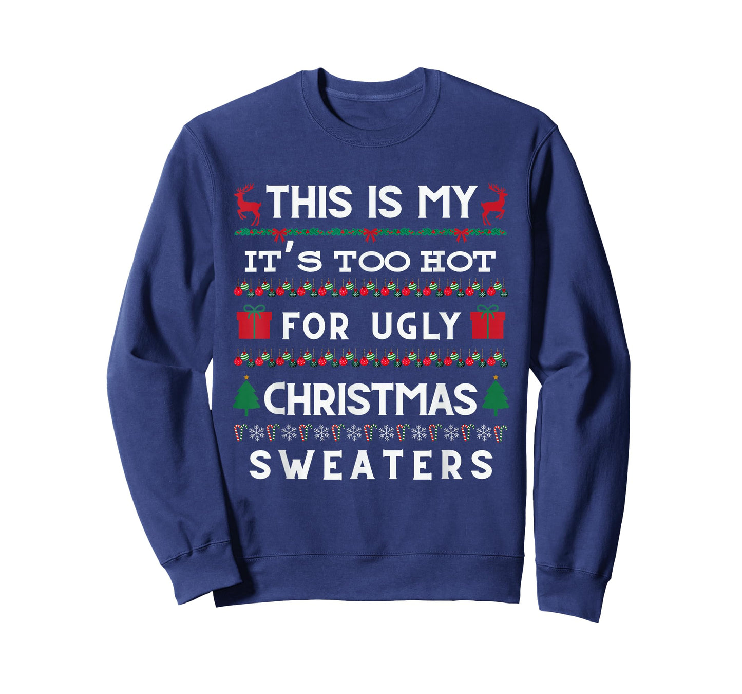 Retro Ugly Christmas Sweater Candy Cane Tree Vibes T-Shirt
