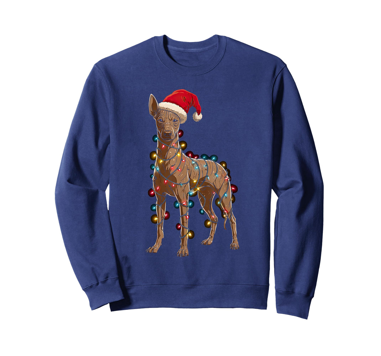 Funny Xoloitzcuintli Christmas Graphic Dog Lights Lover Xolo T-Shirt