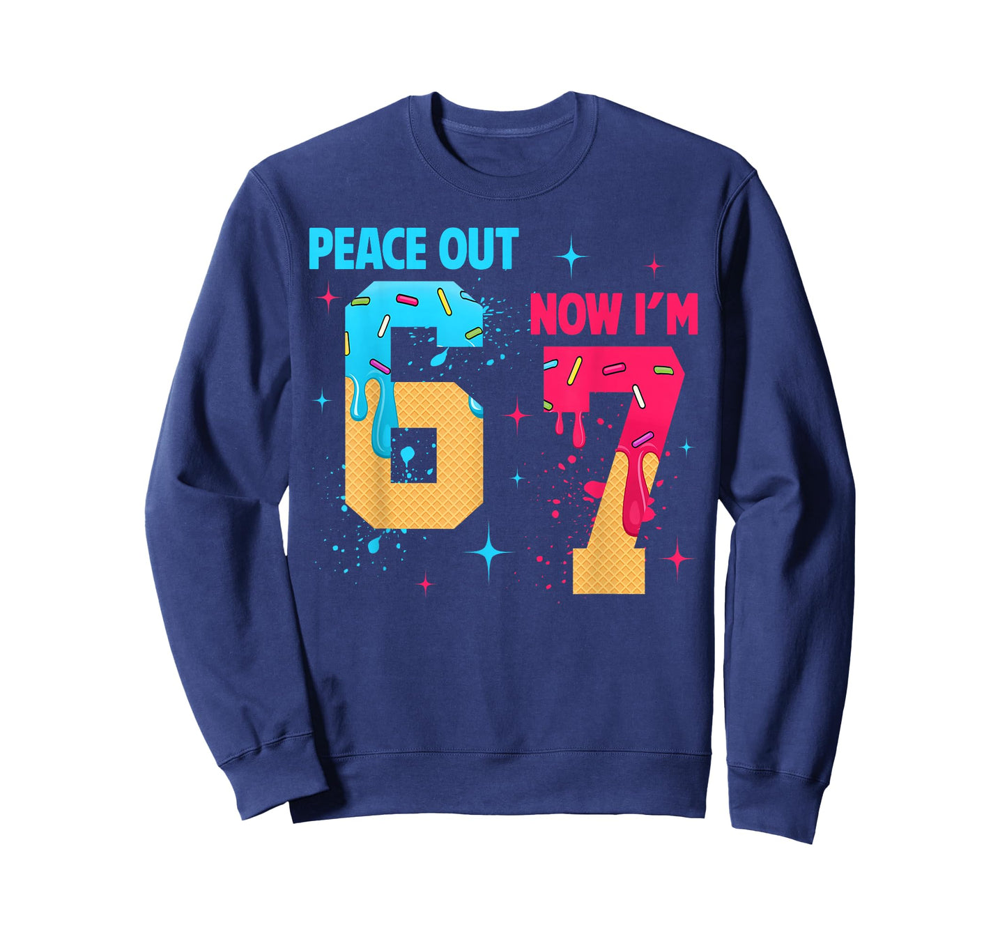 7 Years Old Birthday Peace Out 6 Now I'm 7 67 Birthday Kids T-Shirt