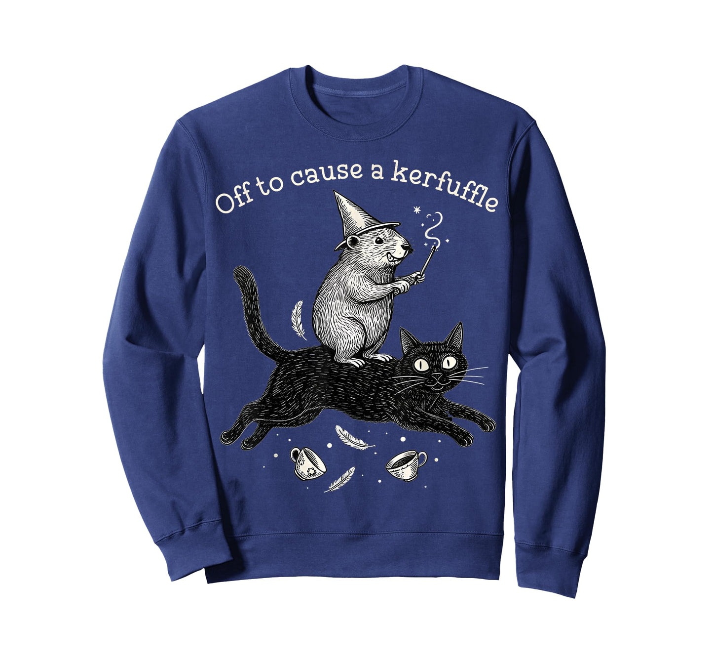Whimsical Capy Wizard Off to Cause A Kerfuffle Meme Cat T-Shirt
