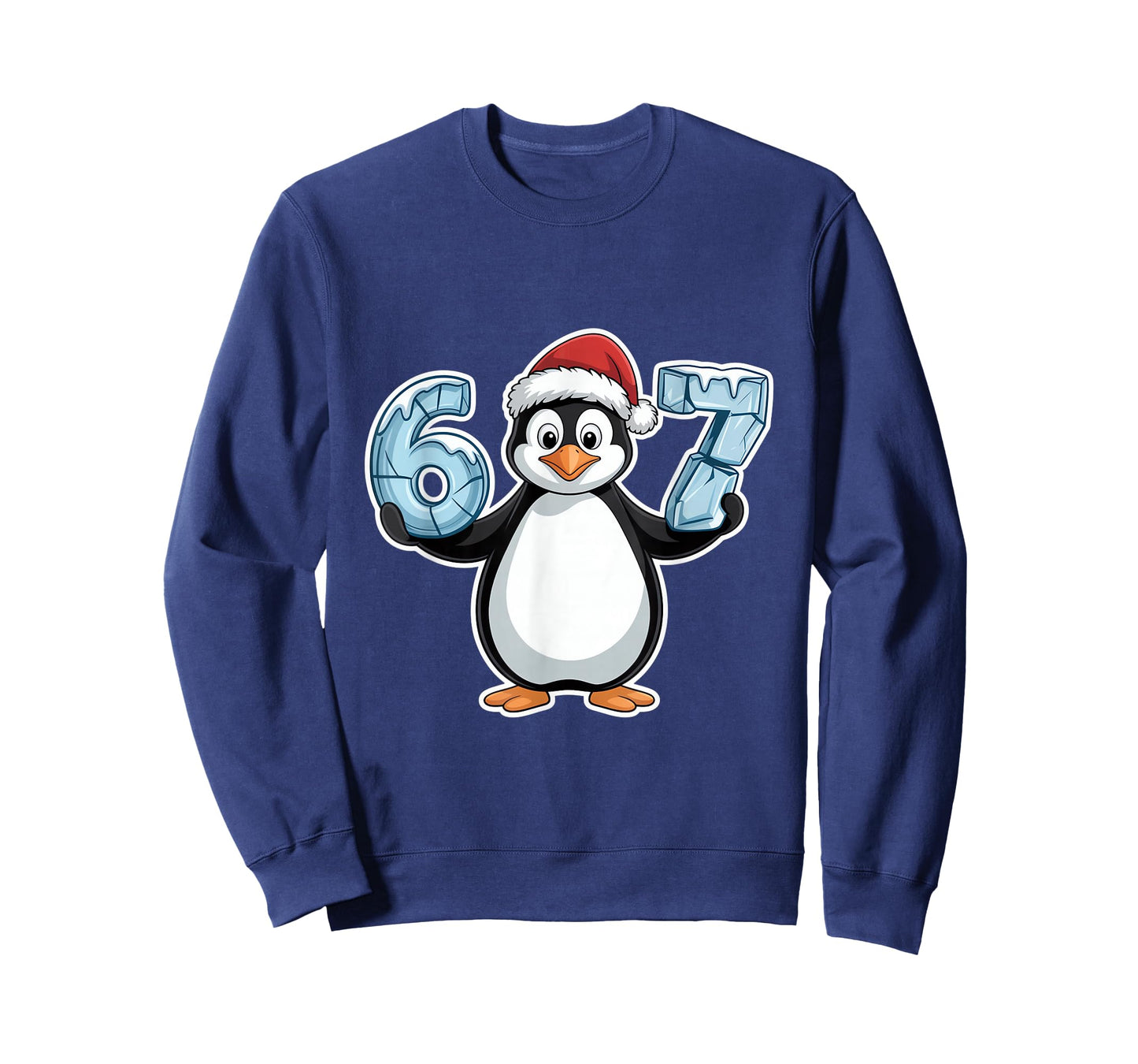 Penguin Santa Hat 67 ICY Numbers Christmas Birthday T-Shirt