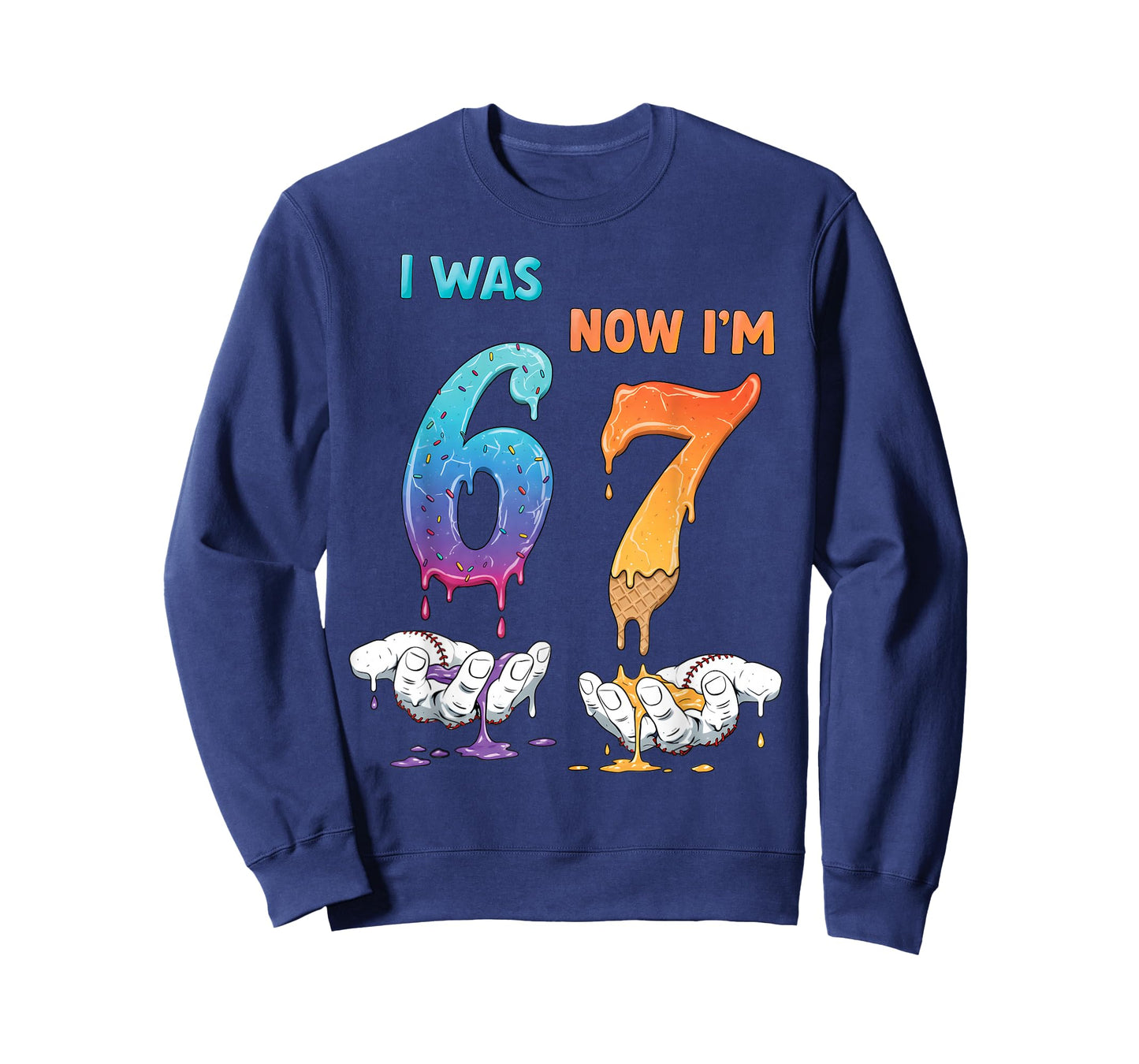 Six Seven Meme 7 Year Old Birthday Shirt was 6 Now I'm 7 T-Shirt