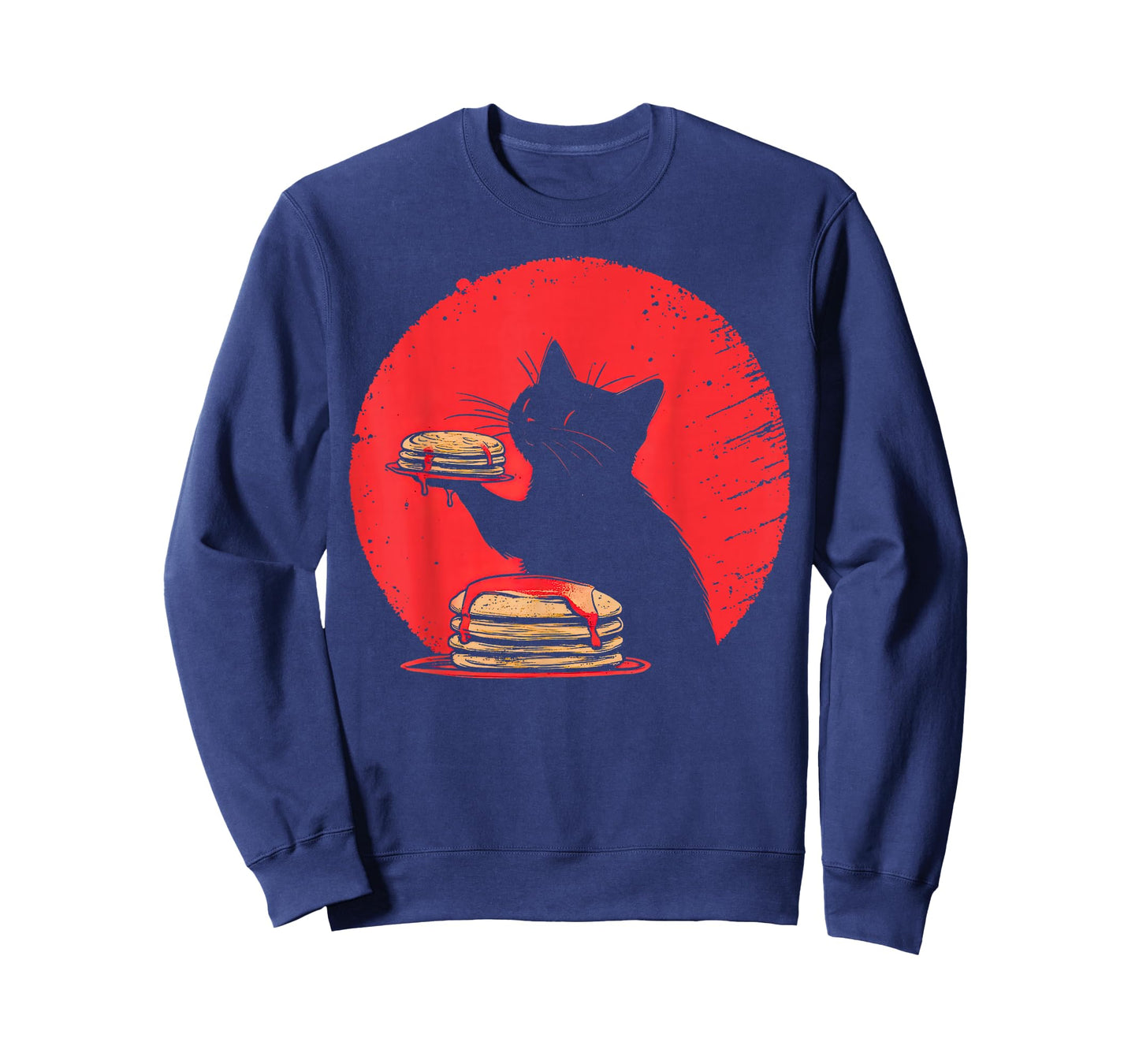 Kawaii Cat Eating Pancakes Funny Breakfast Kitten Food Lover T-Shirt