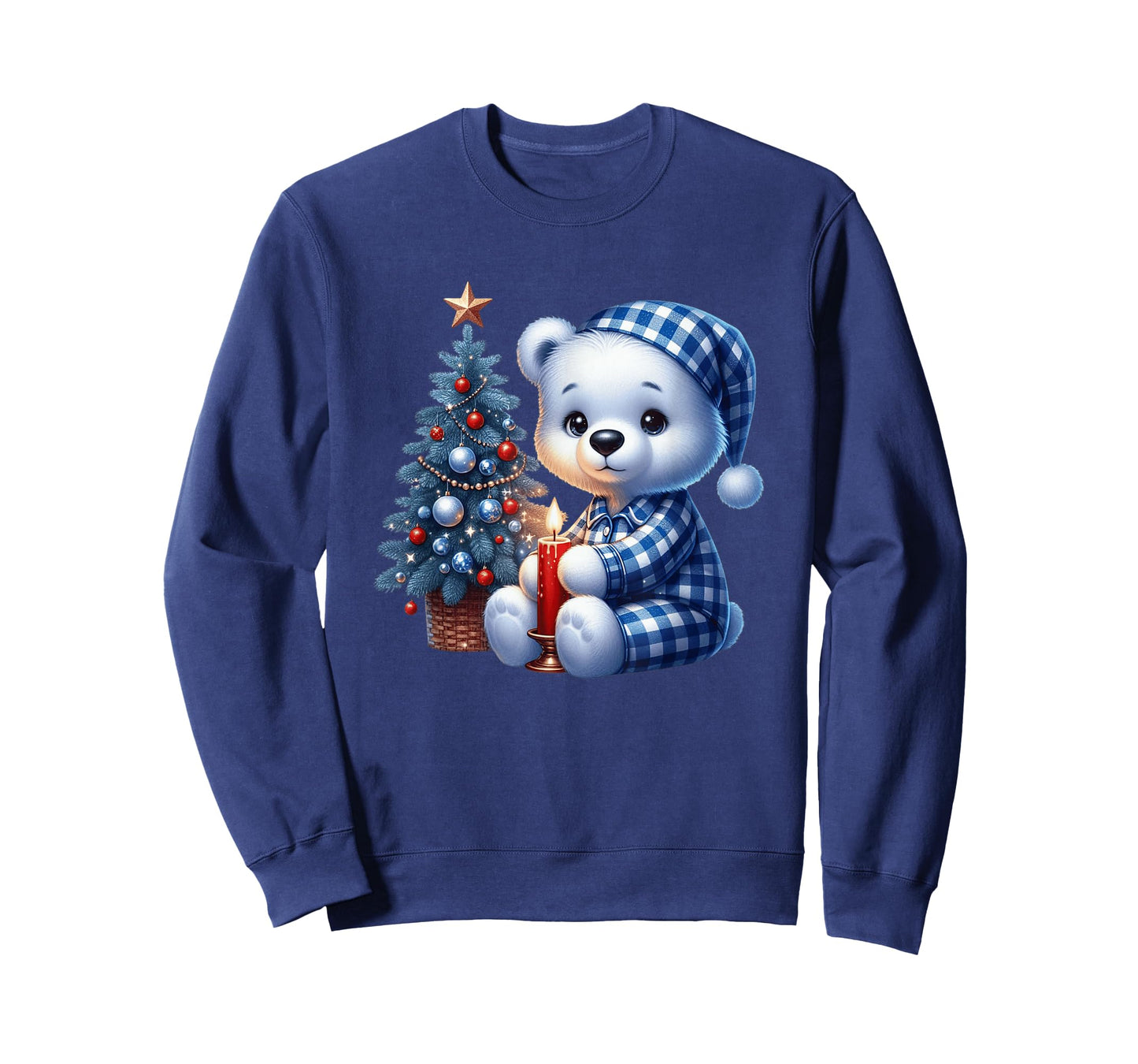 Teddy Bear Christmas Candle Cozy Winter Night T-Shirt