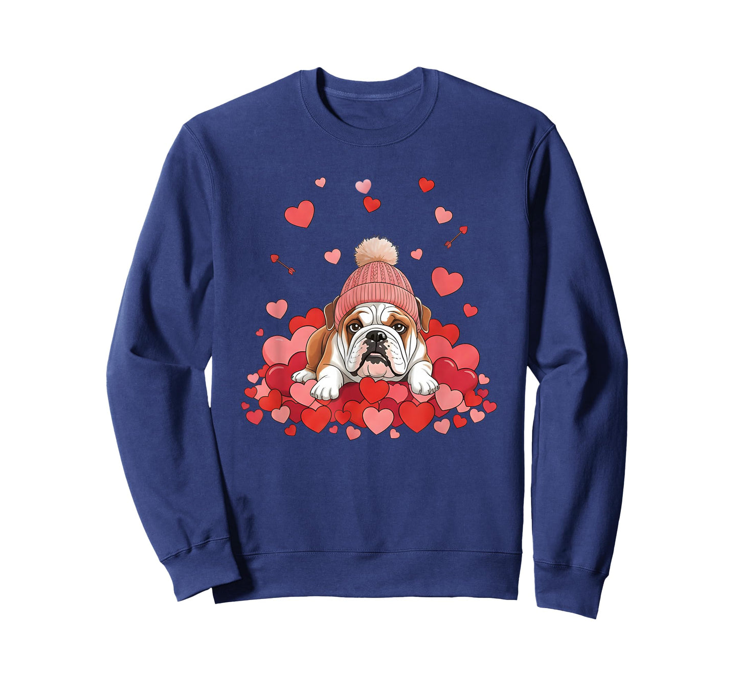 English Bulldog Valentines Day Dog Mom Dad Heart Pet Lovers T-Shirt