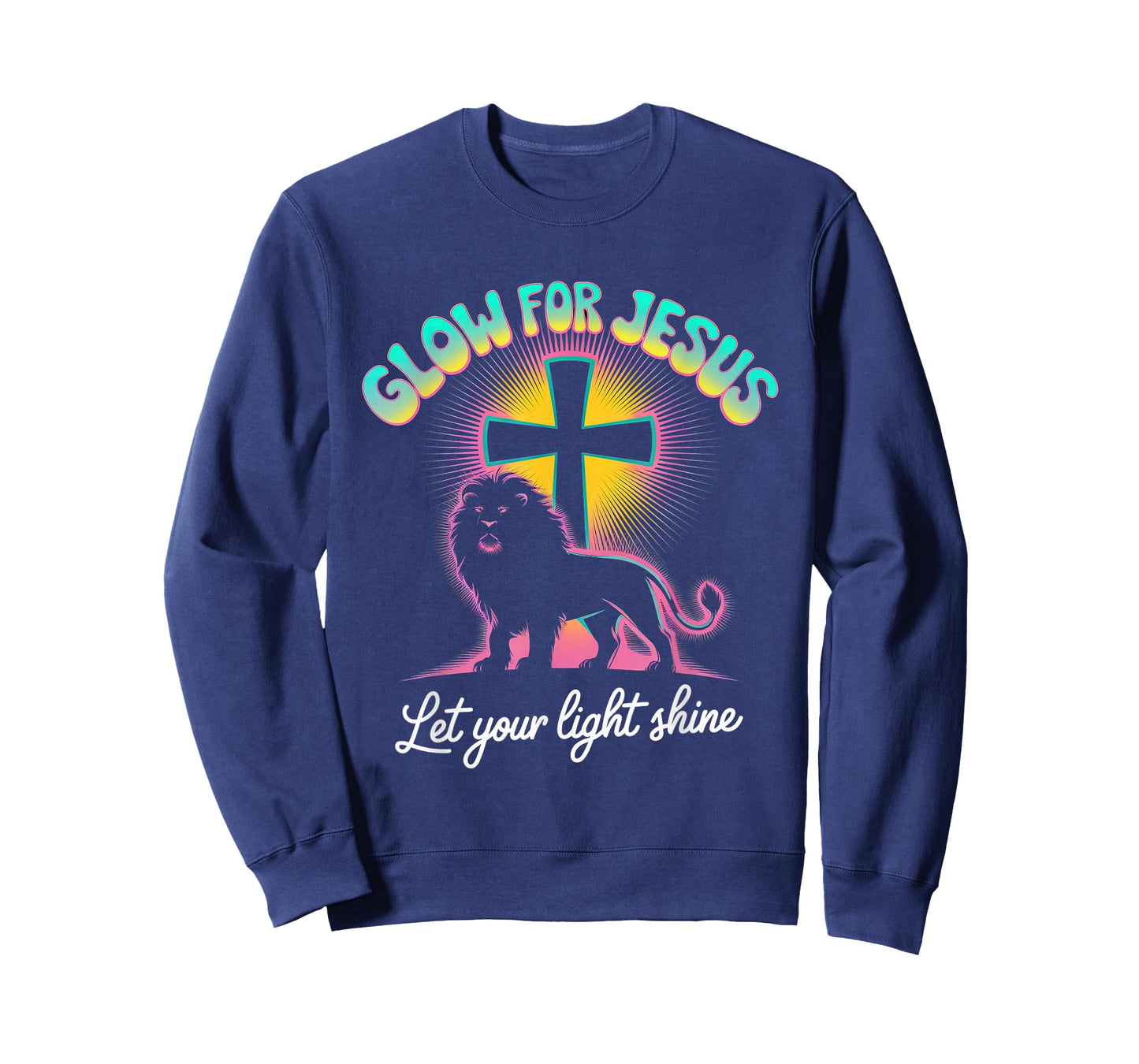 Glow for Jesus Tshirt Christian Faith Lion God Christianity T-Shirt