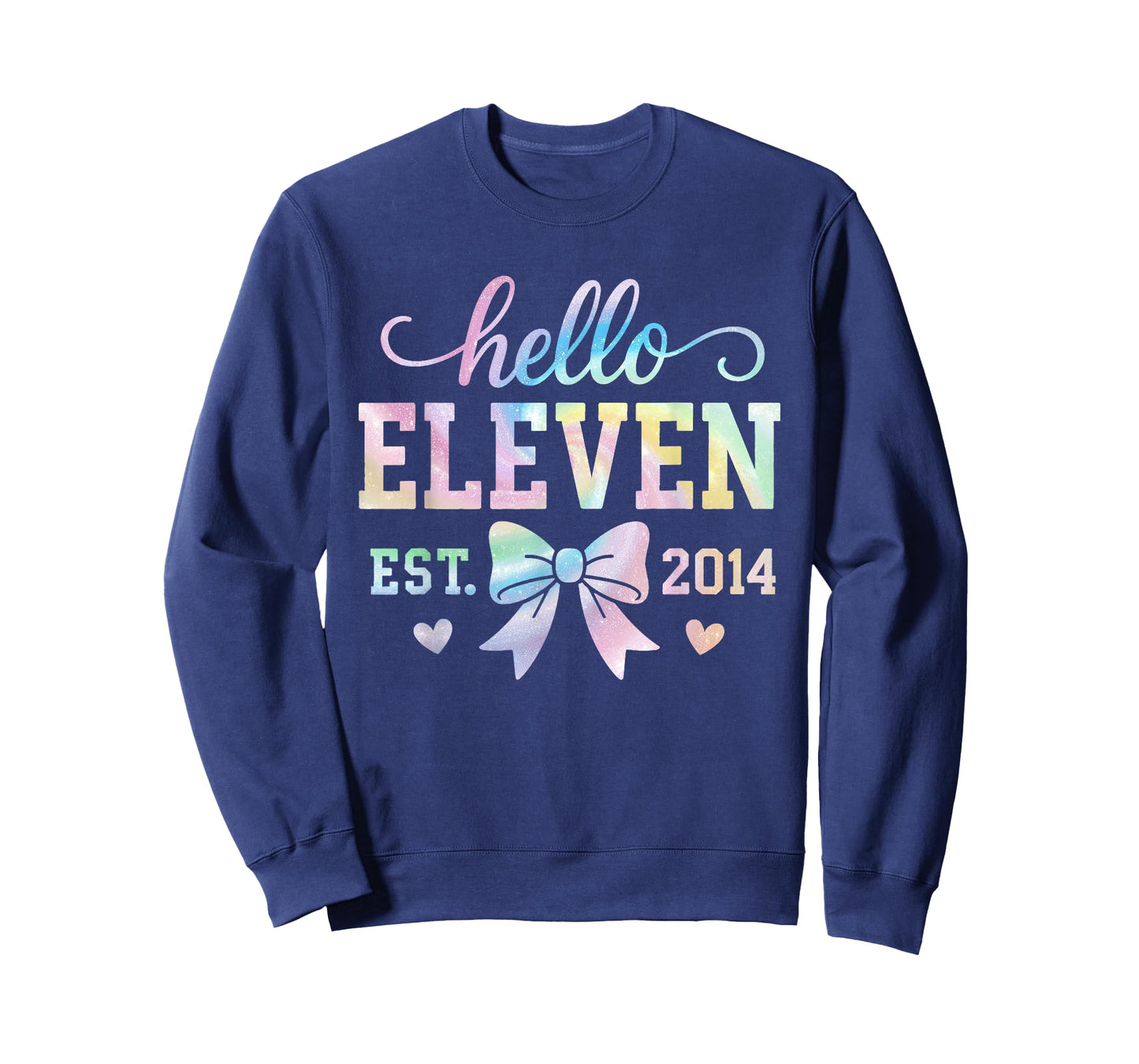 Hello Eleven Est 2014 Coquette Bow 11th Birthday Girl T-Shirt